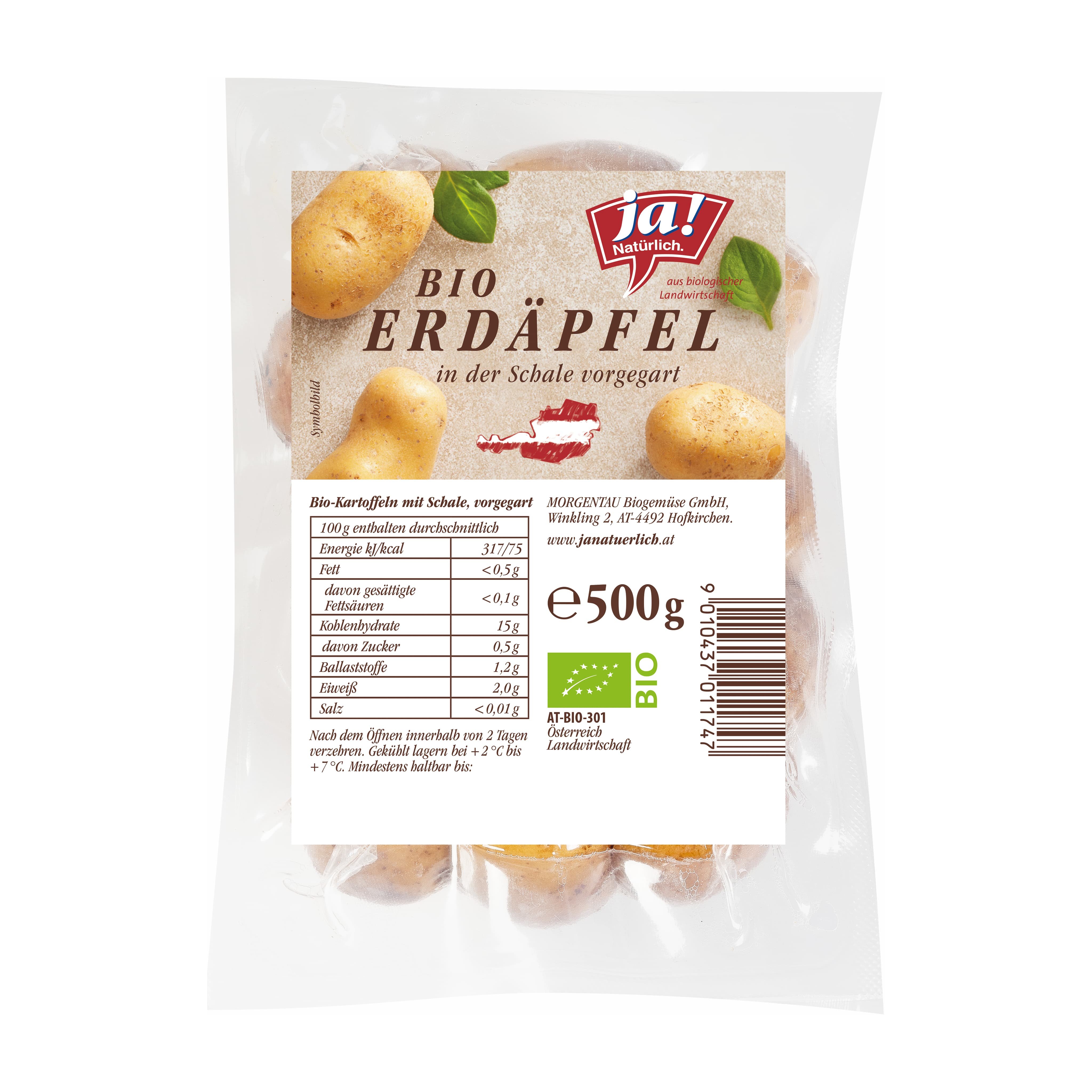 Ja! Natürlich Bio Erdäpfel vorgegart