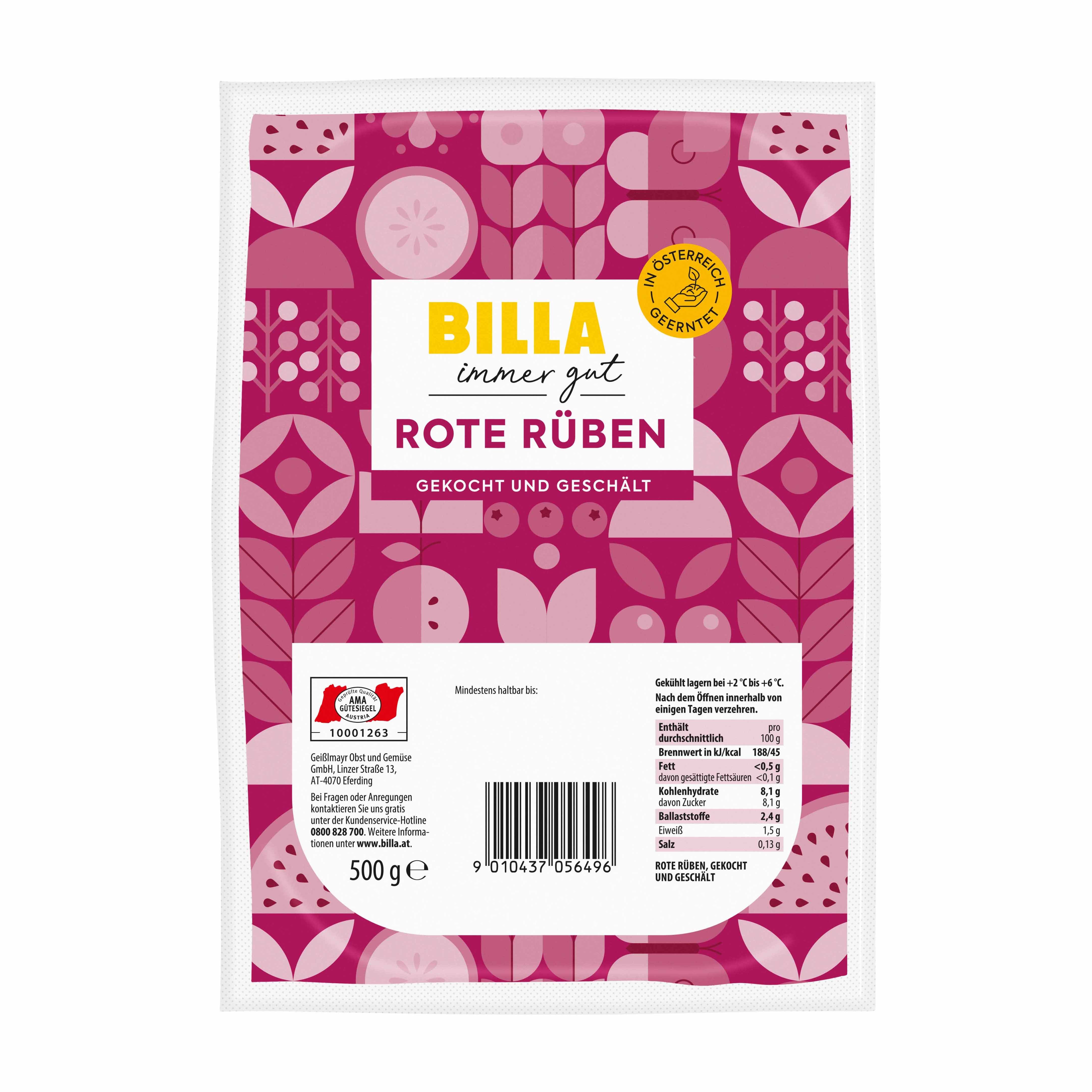 BILLA immer gut Rote Rüben gekocht