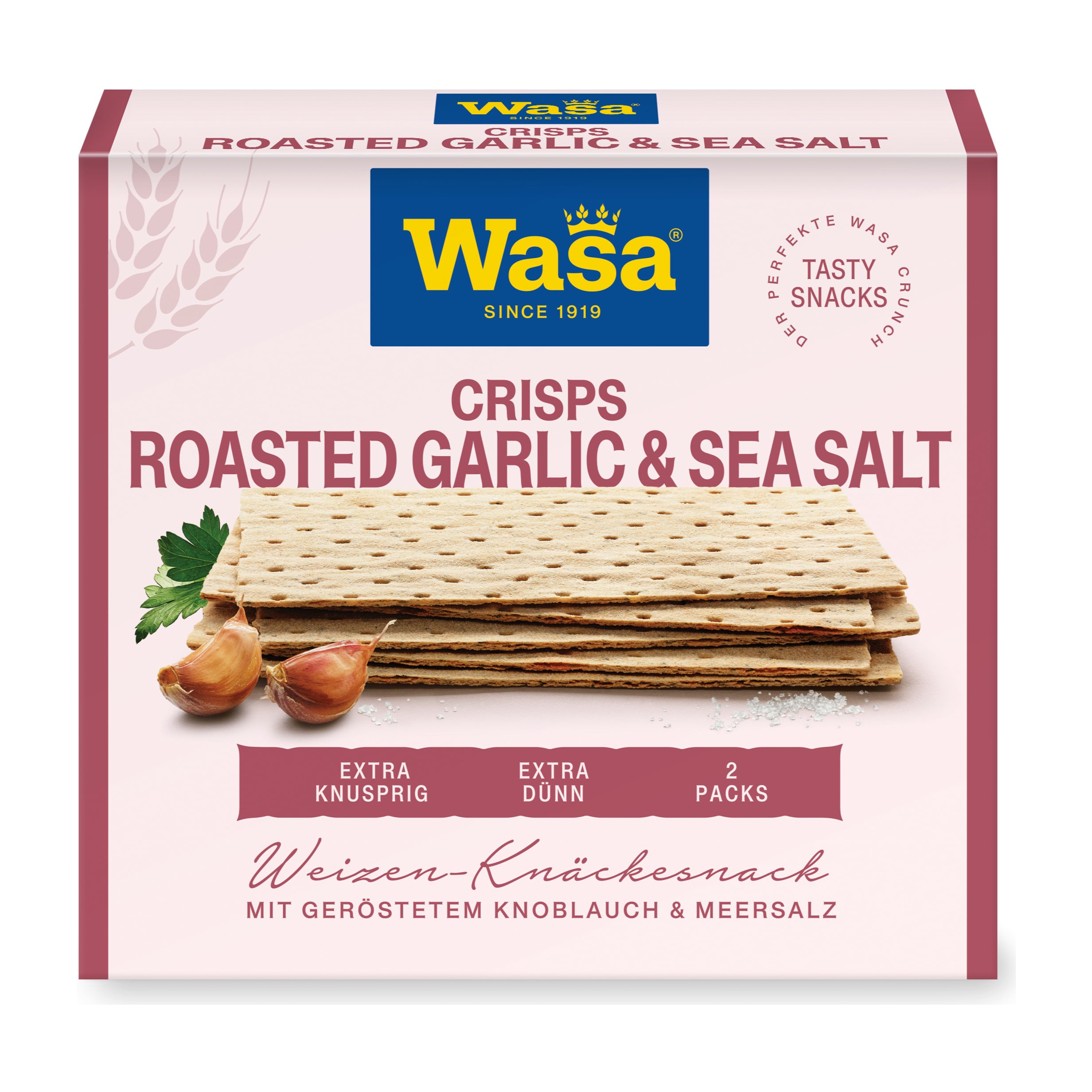 Wasa Tasty Snacks Knoblauch & Meersalz Crisps