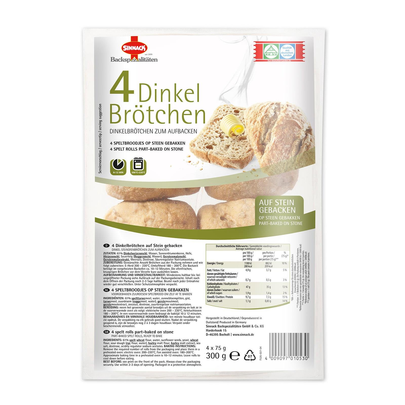 Sinnack Steinofen Dinkelbrötchen
