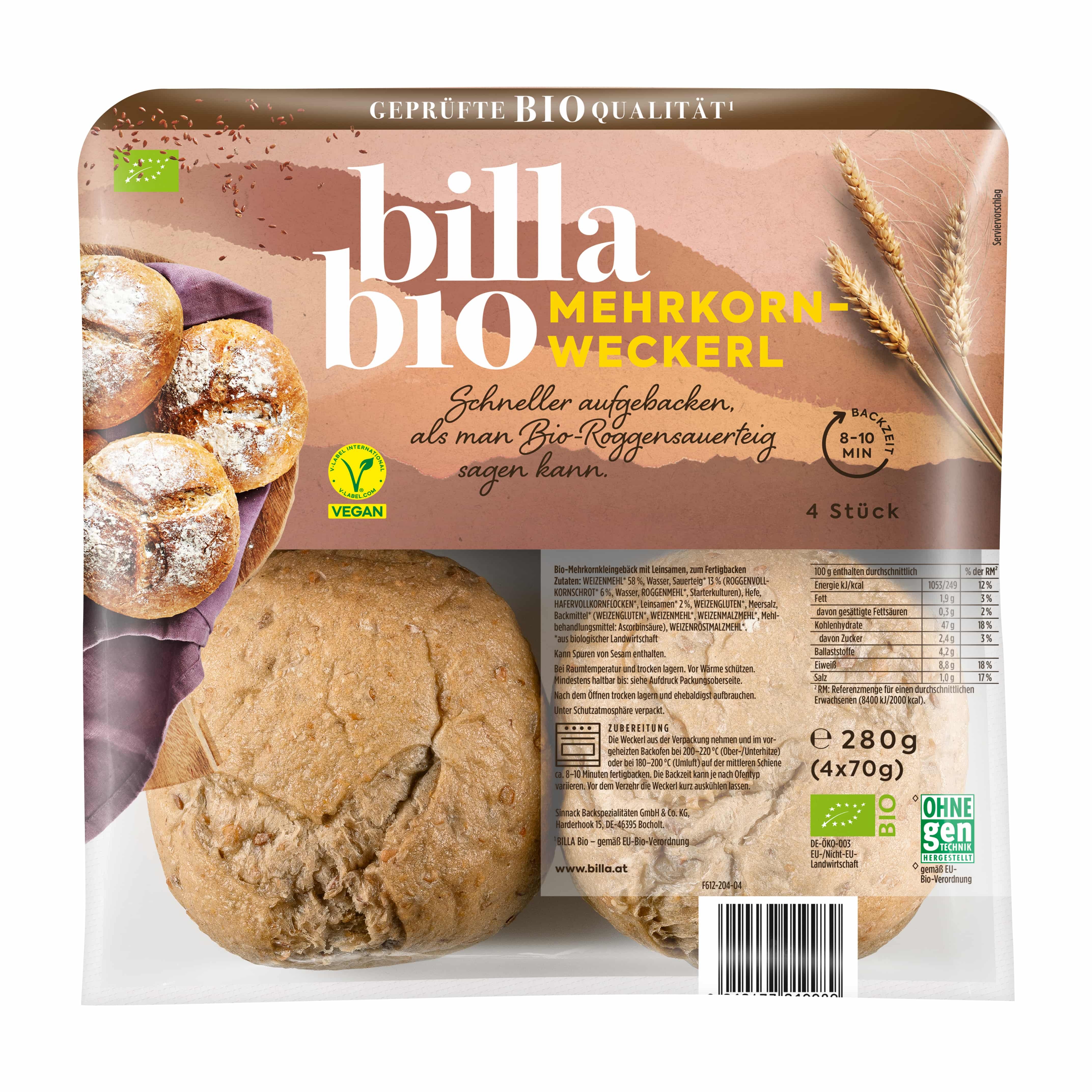 BILLA Bio Mehrkornweckerl