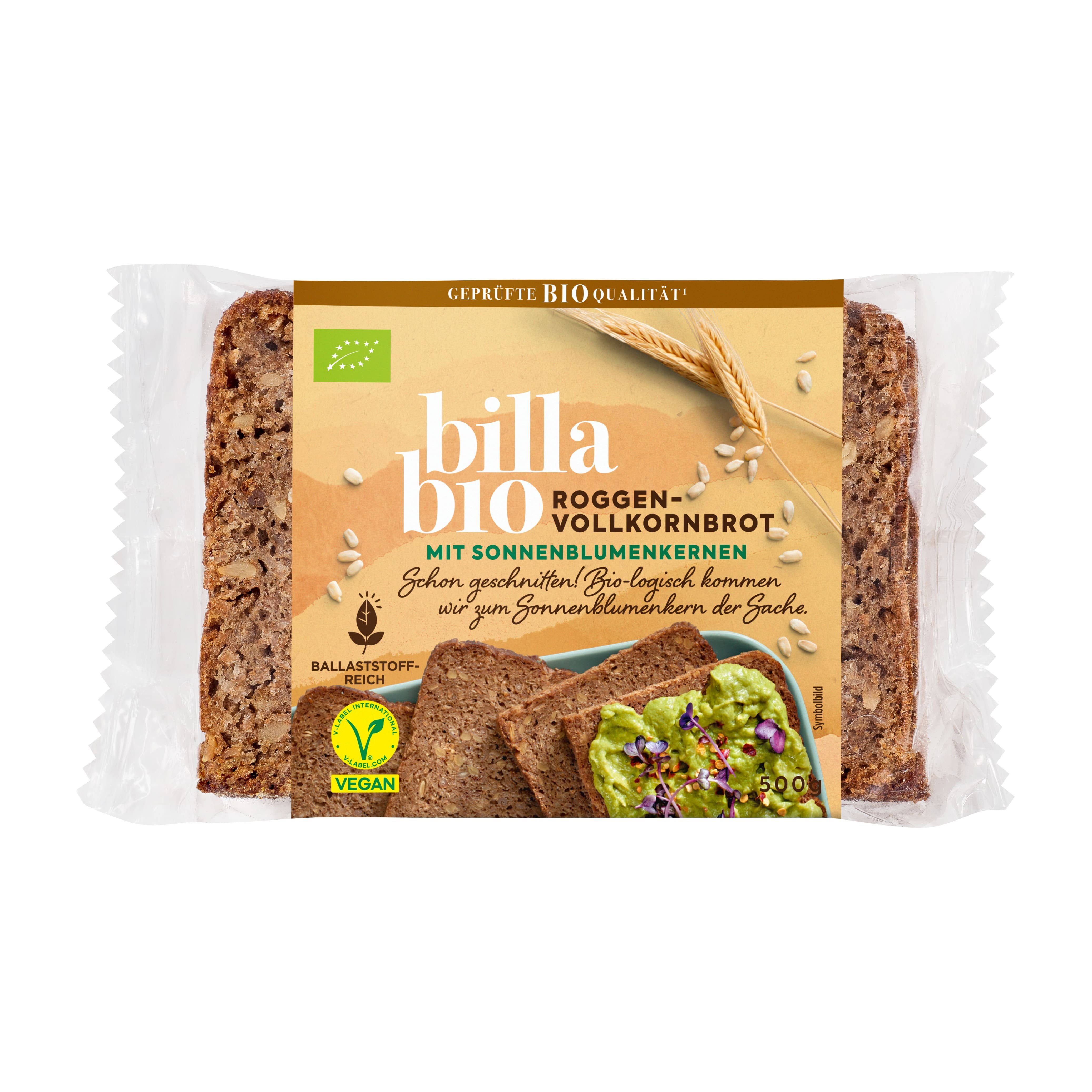 BILLA Bio Roggenvollkornbrot mit Sonnenblumenkernen