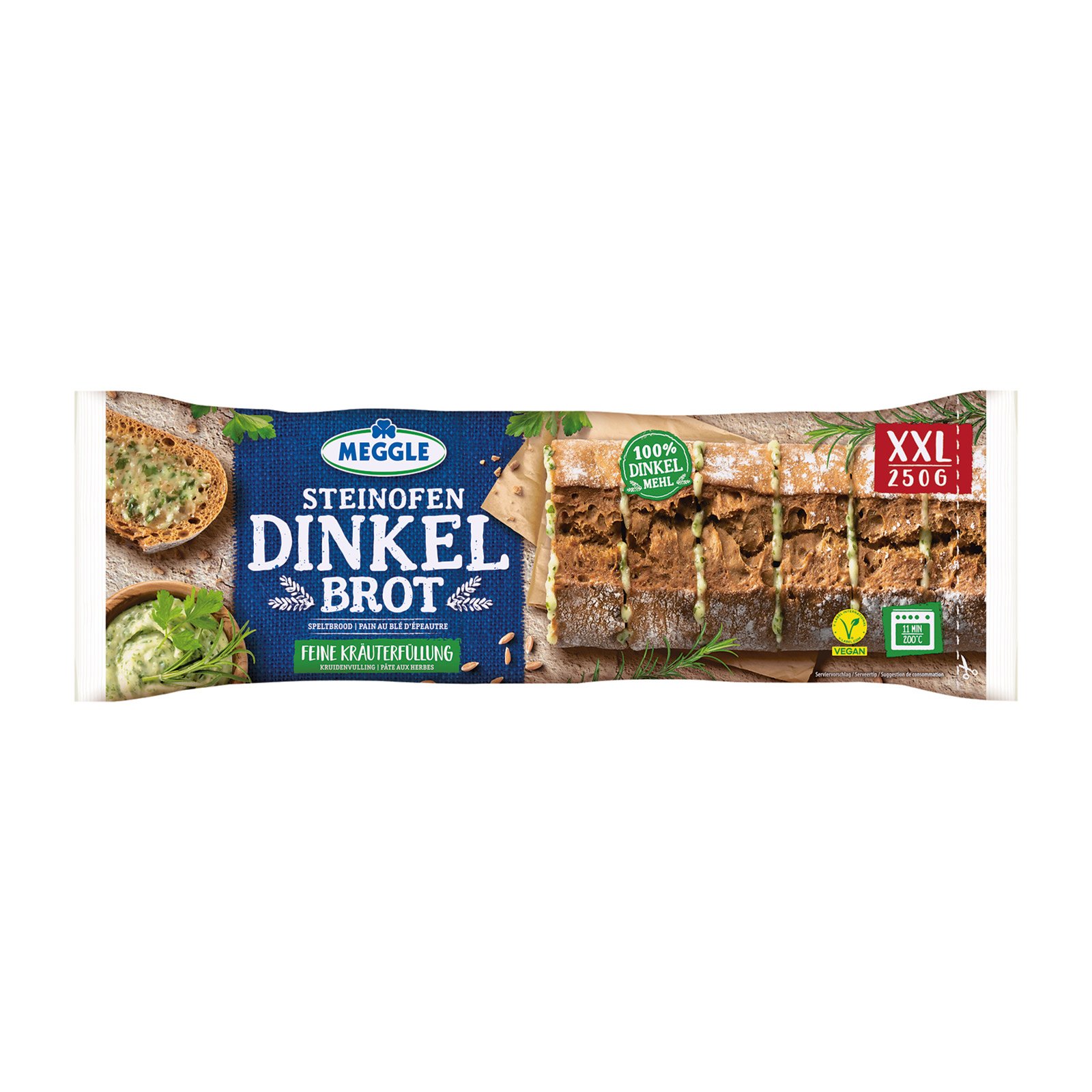 Meggle Dinkel Steinofen Brot vegan