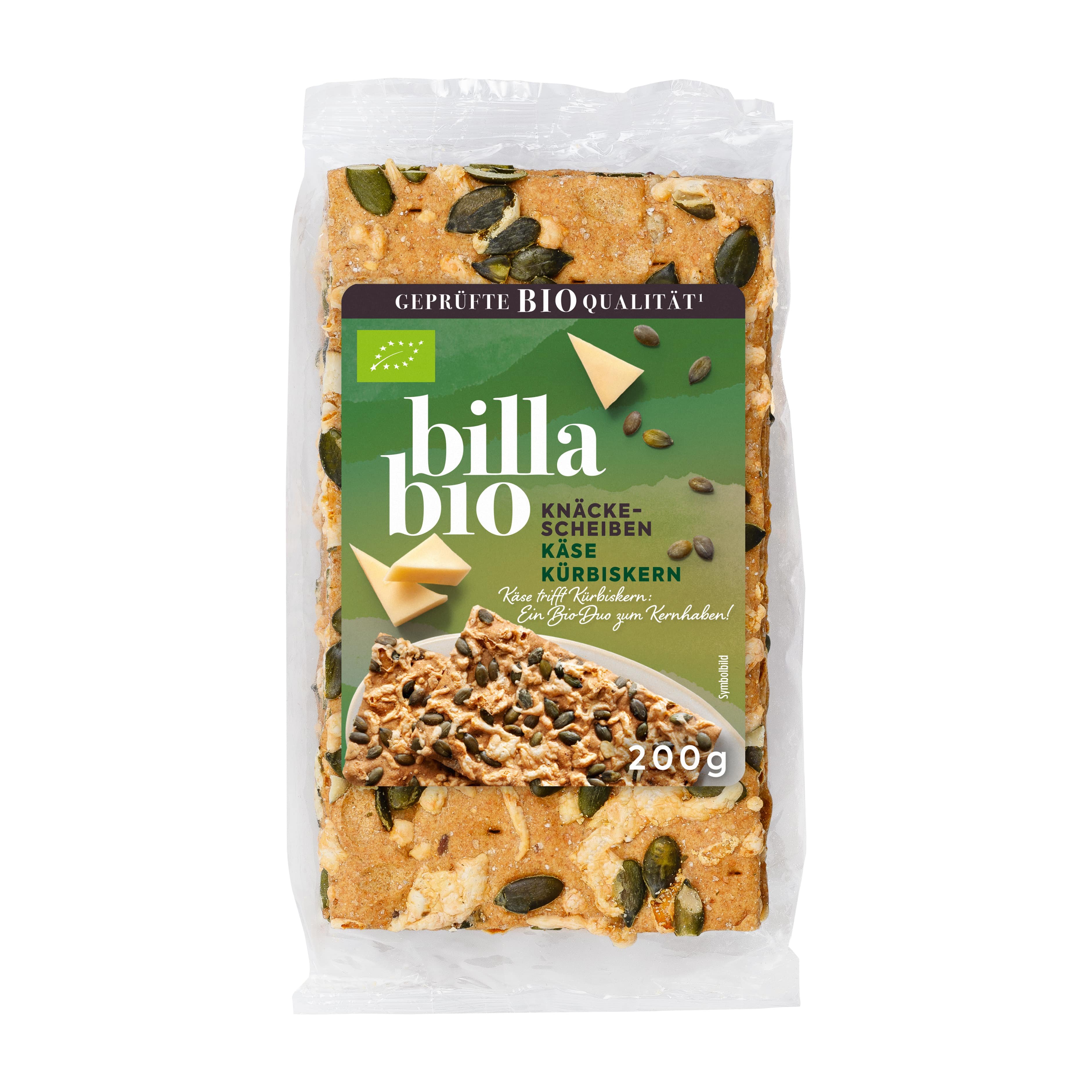 BILLA Bio Knäckescheiben Käse Kürbiskern