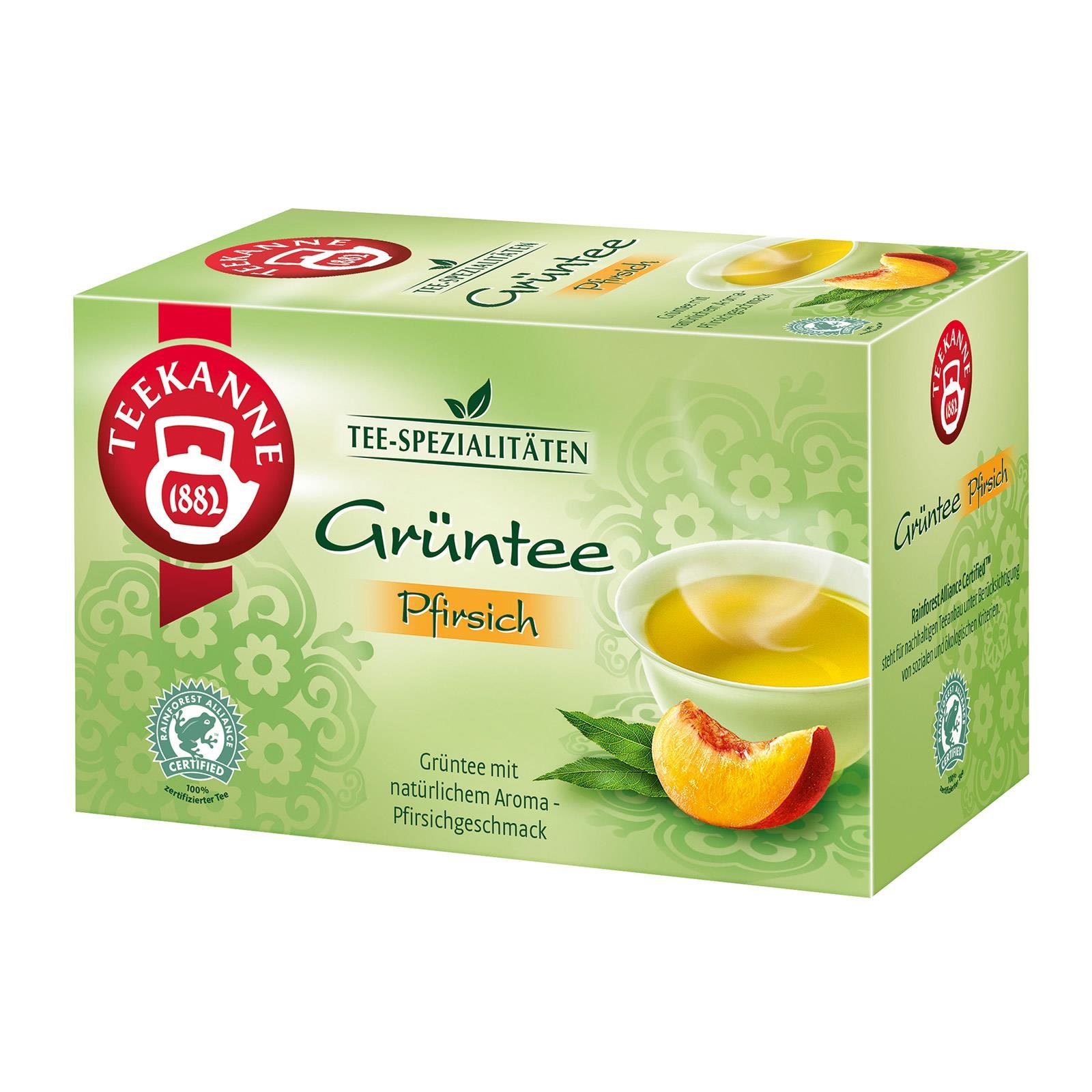 Teekanne Grüner Tee mit Pfirsich