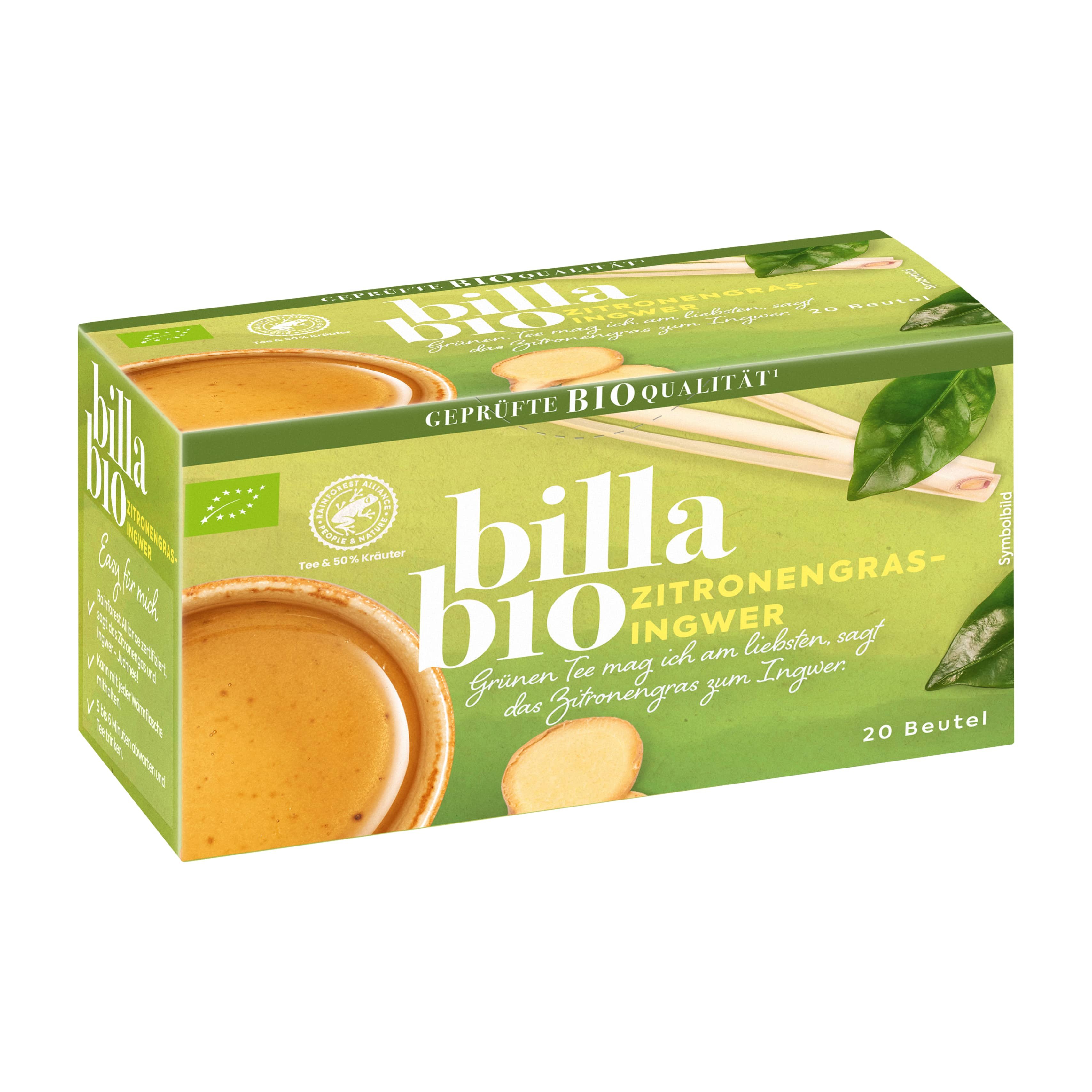 BILLA Bio Grüner Tee Zitronengras-Ingwer
