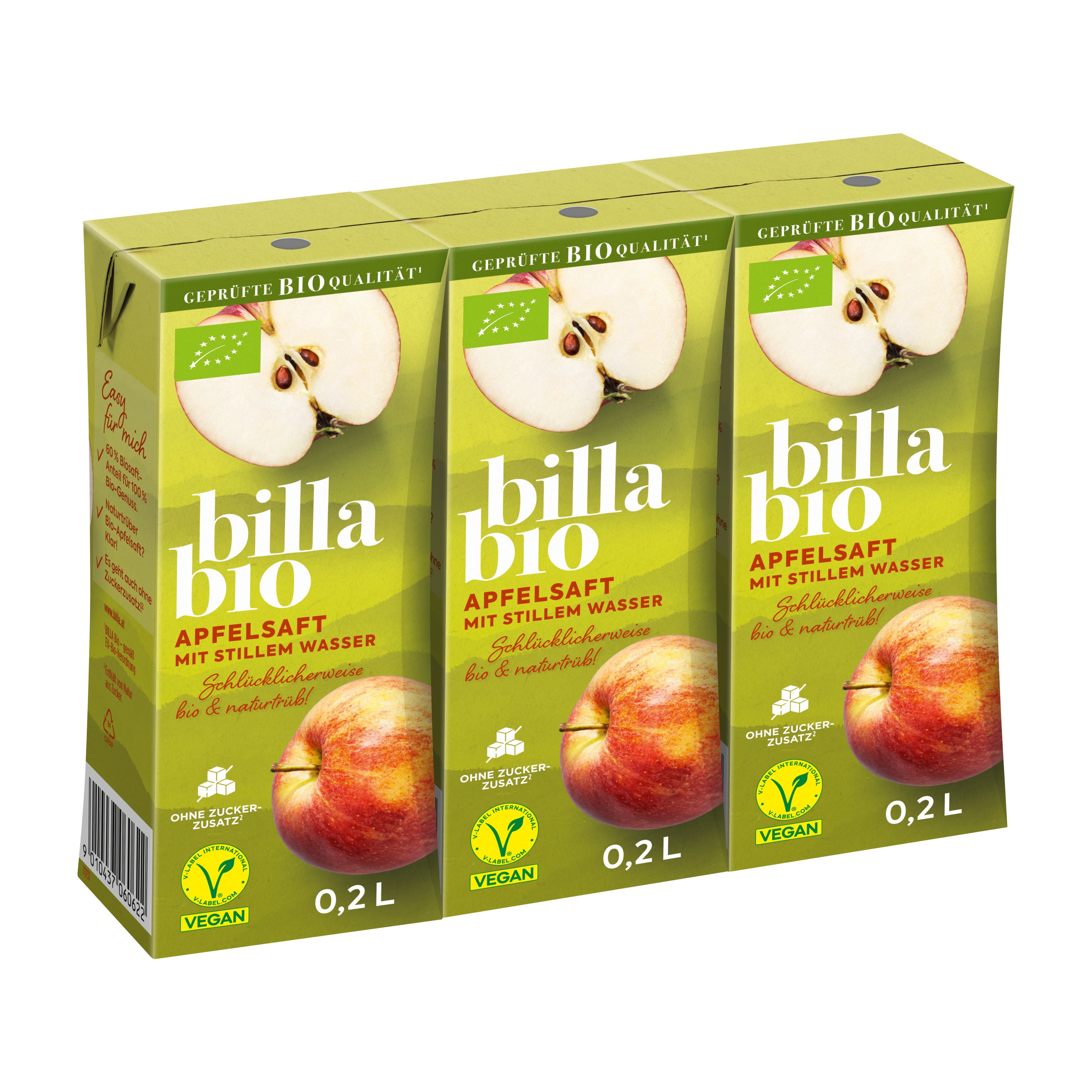 BILLA Bio Apfelsaft mit stillem Wasser