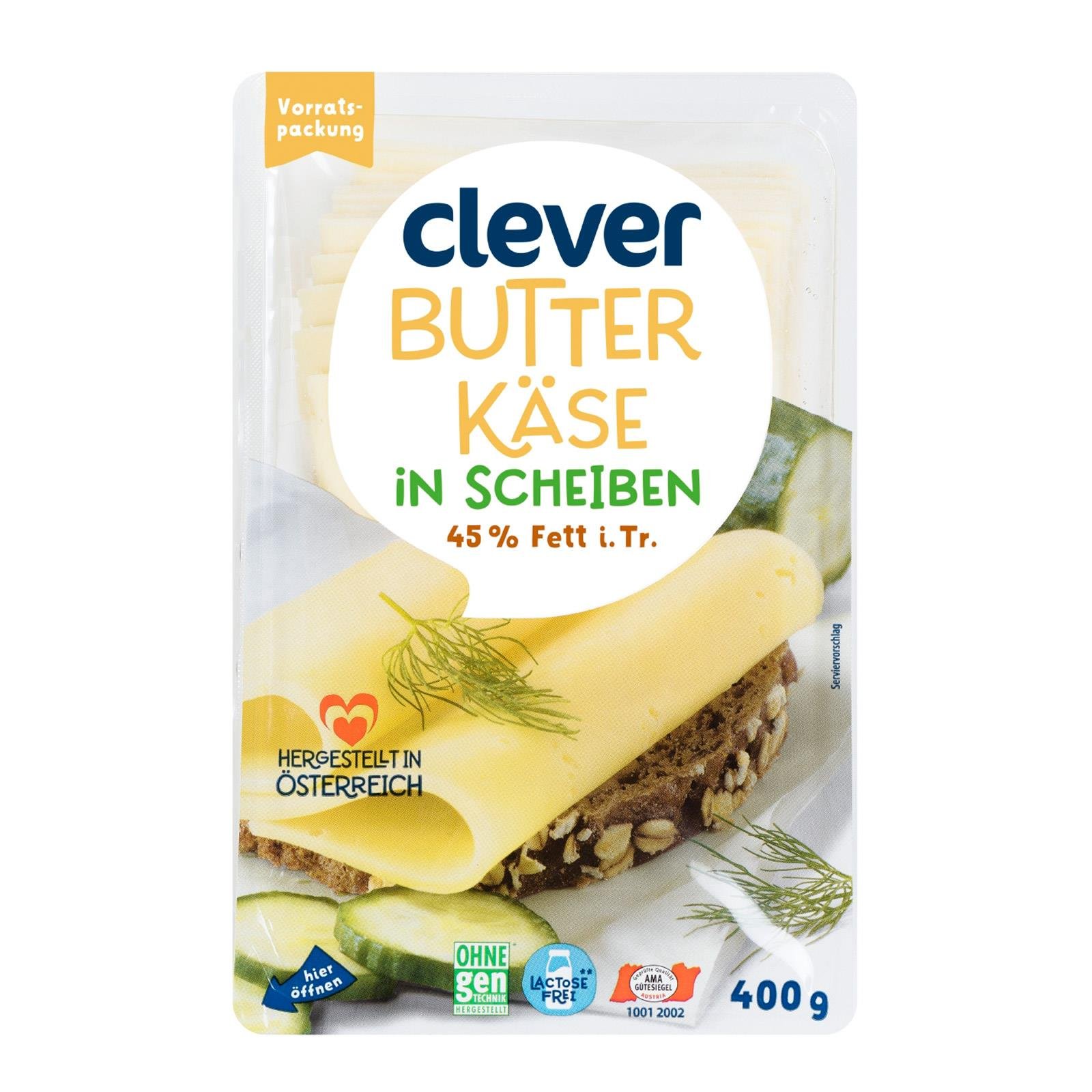Clever Butterkäse in Scheiben