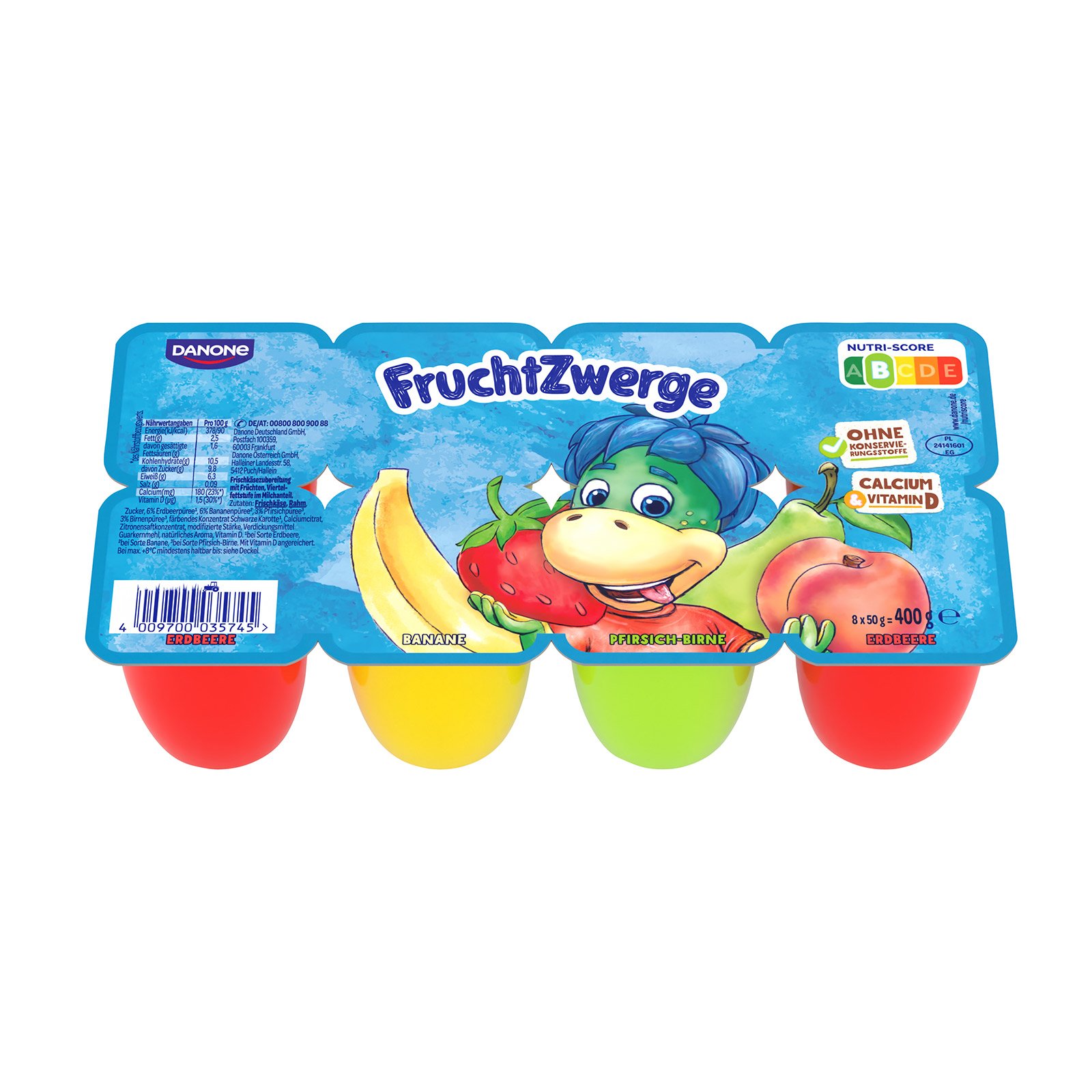 Danone Fruchtzwerge Banane Erdbeer Pfrisich-Birne