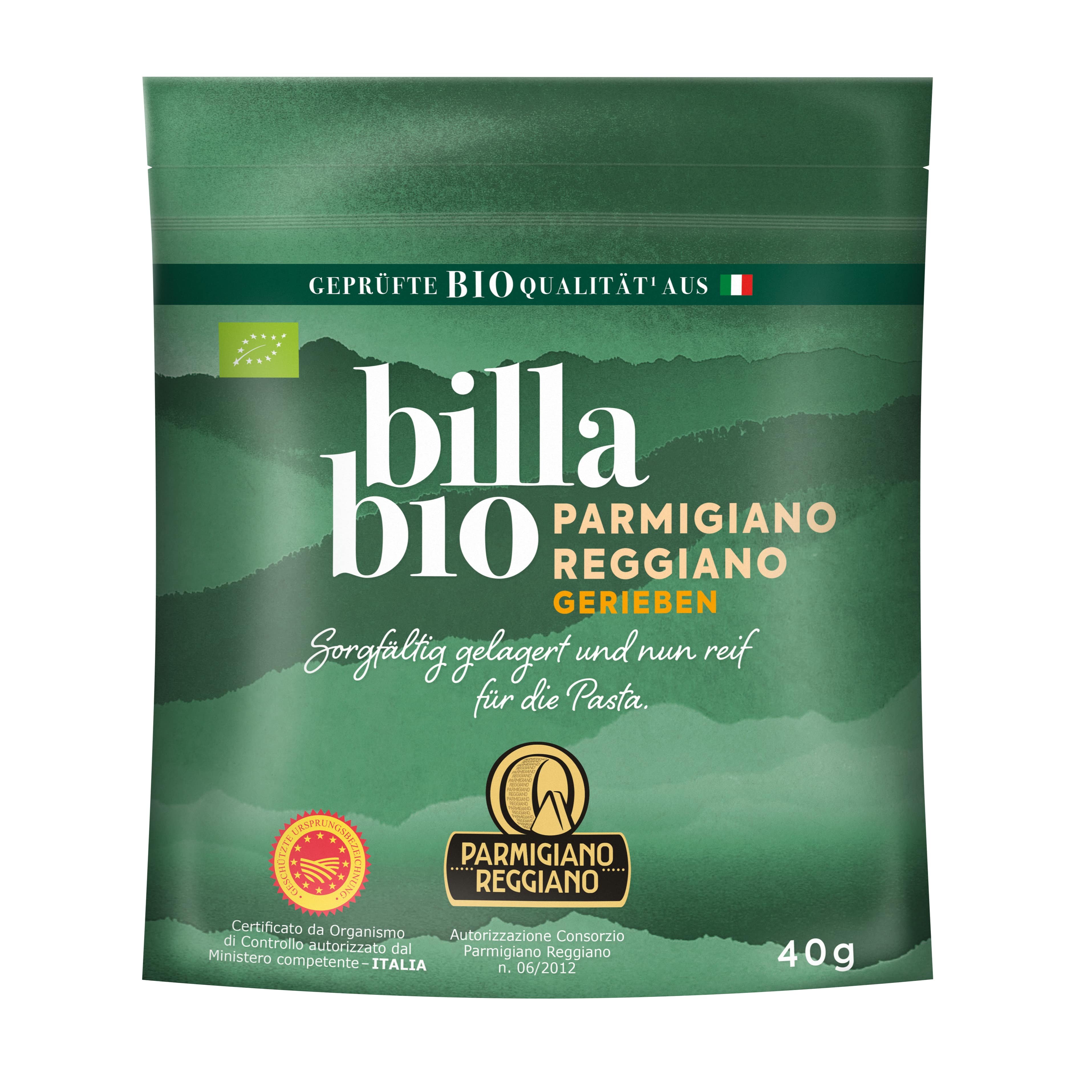 BILLA Bio Parmigiano Reggiano gerieben