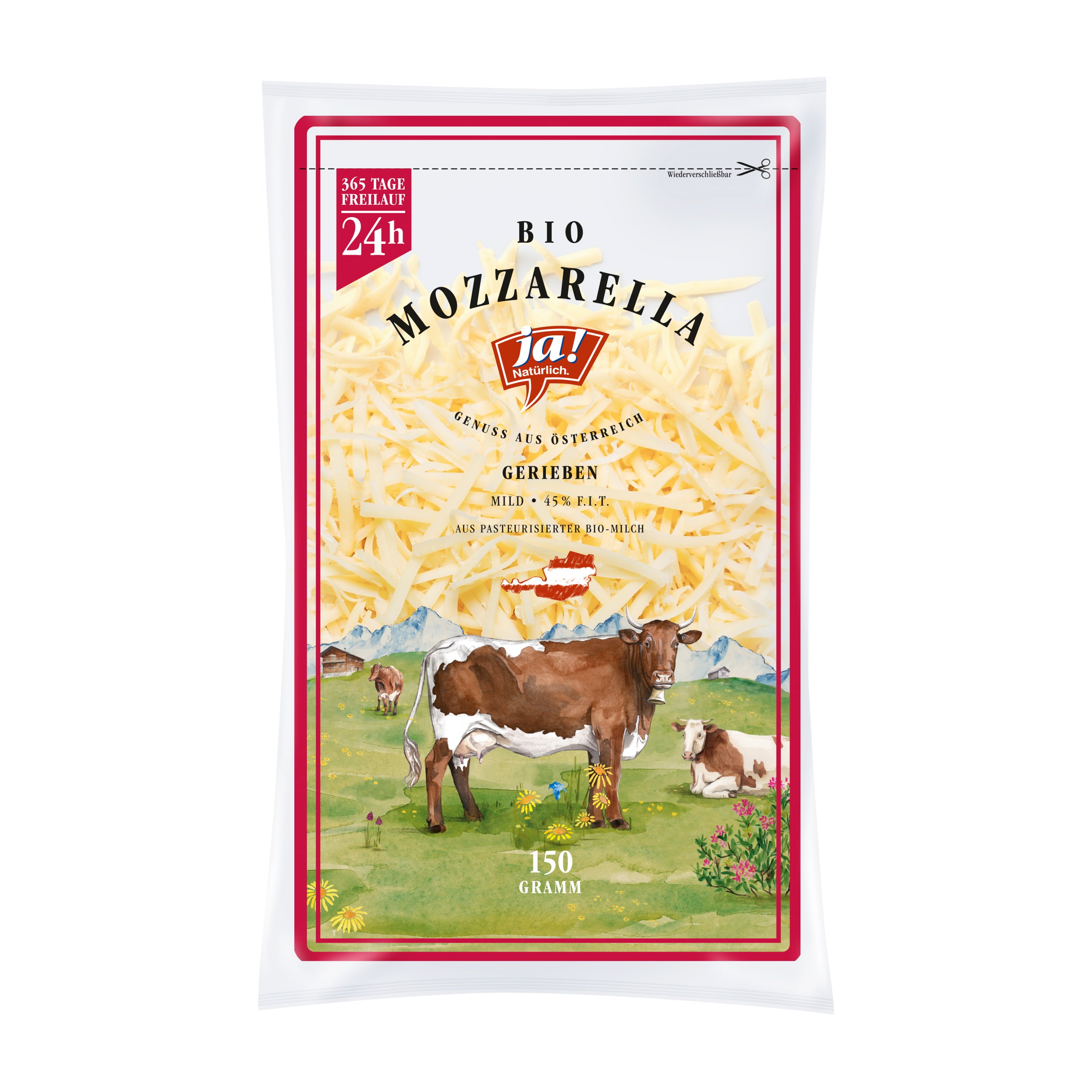 Ja! Natürlich Mozzarella gerieben