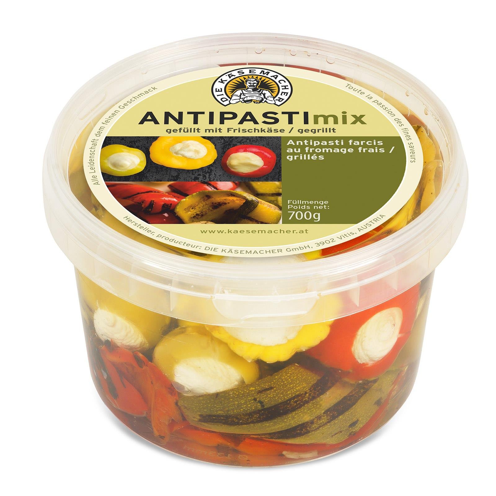 Antipastimix gefüllt mit Frischkäse - Die Käsemacher