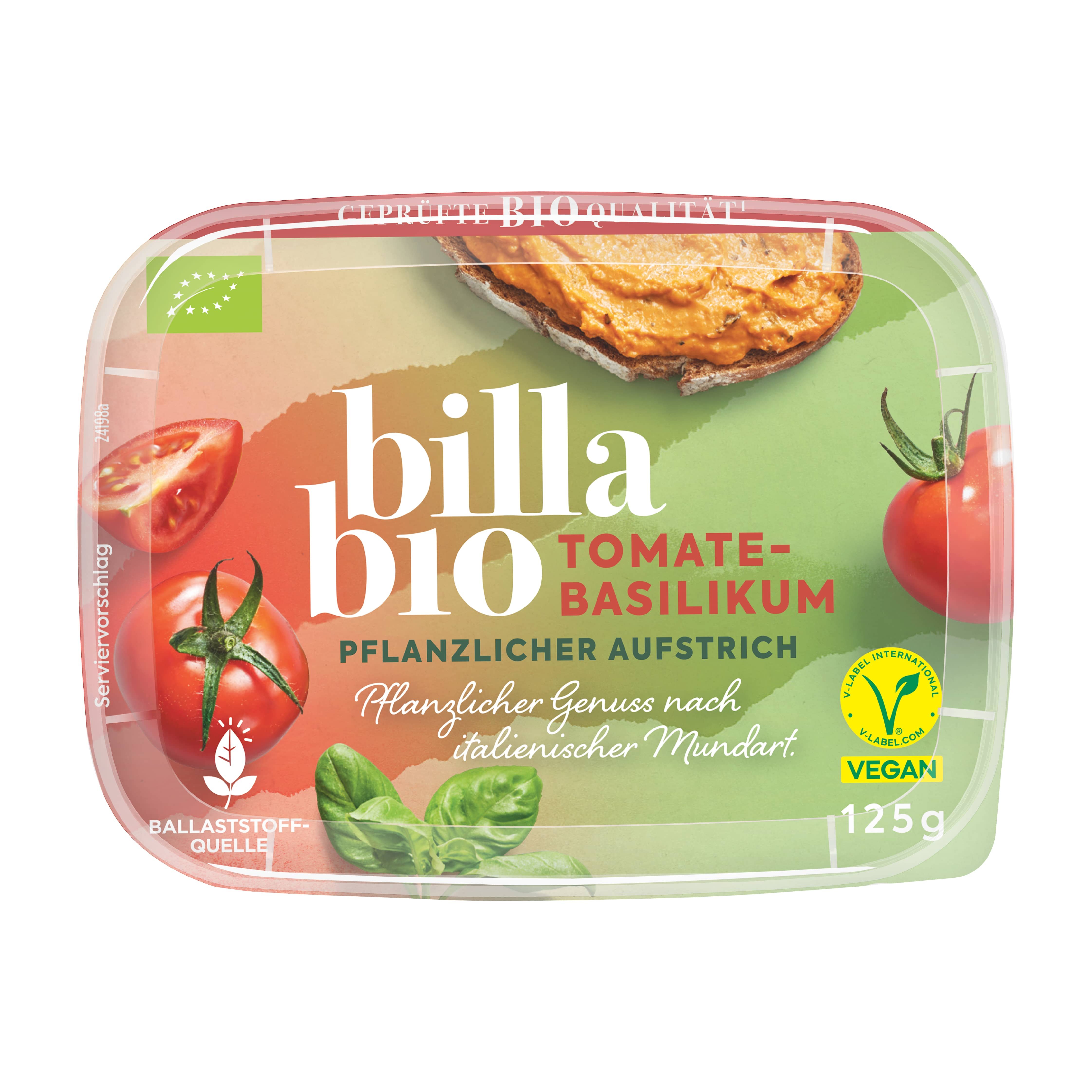BILLA Bio Aufstrich Tomate Basilikum