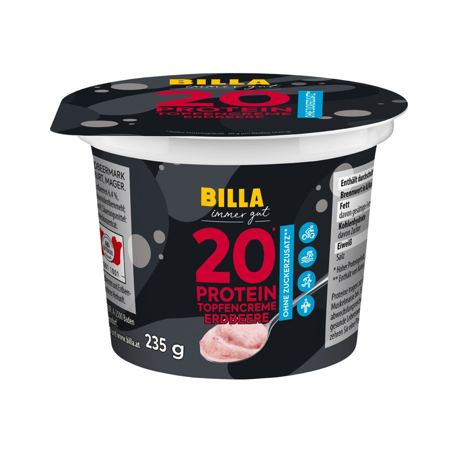 BILLA Protein Topfencreme Erdbeere