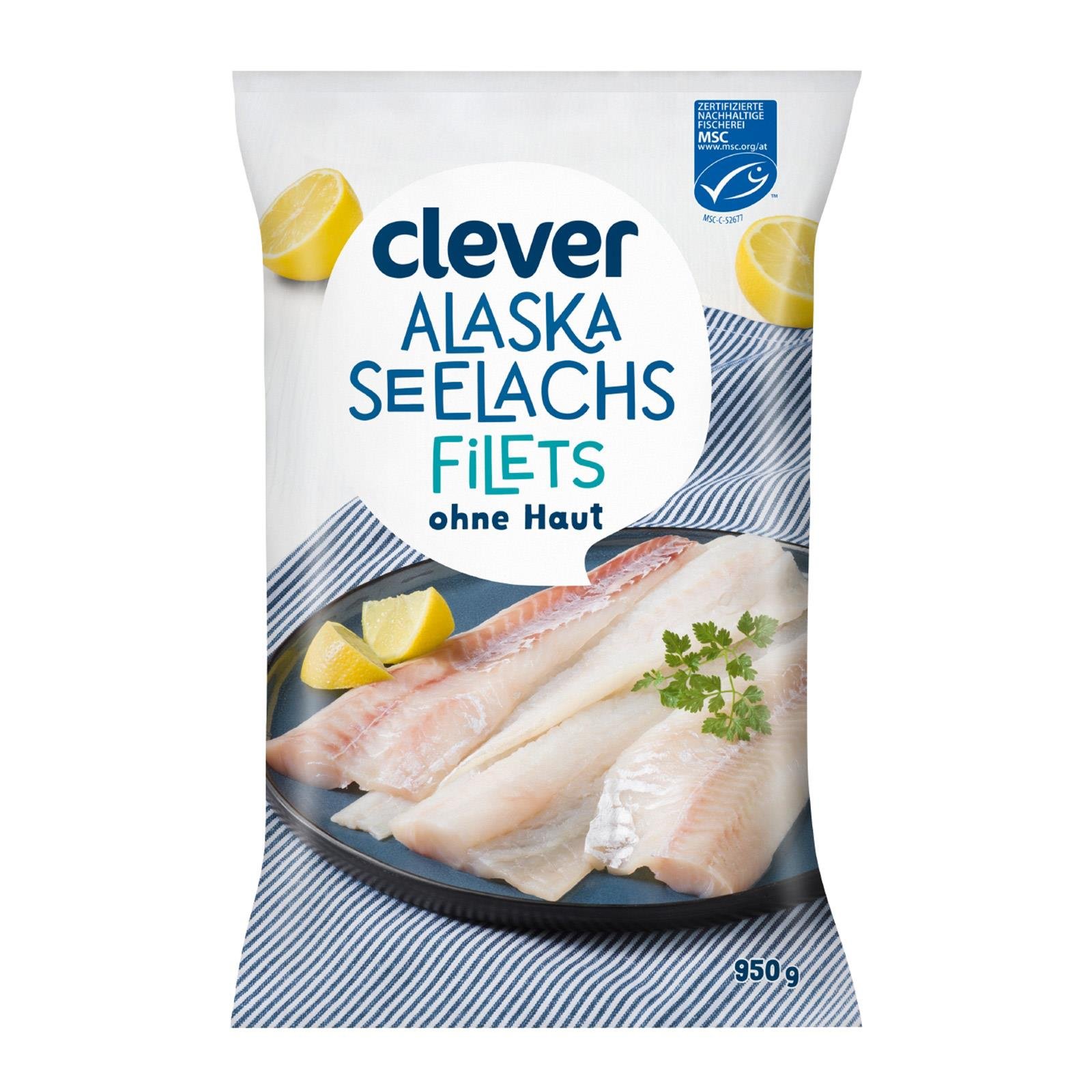 Clever Alaska-Seelachsfilets ohne Haut