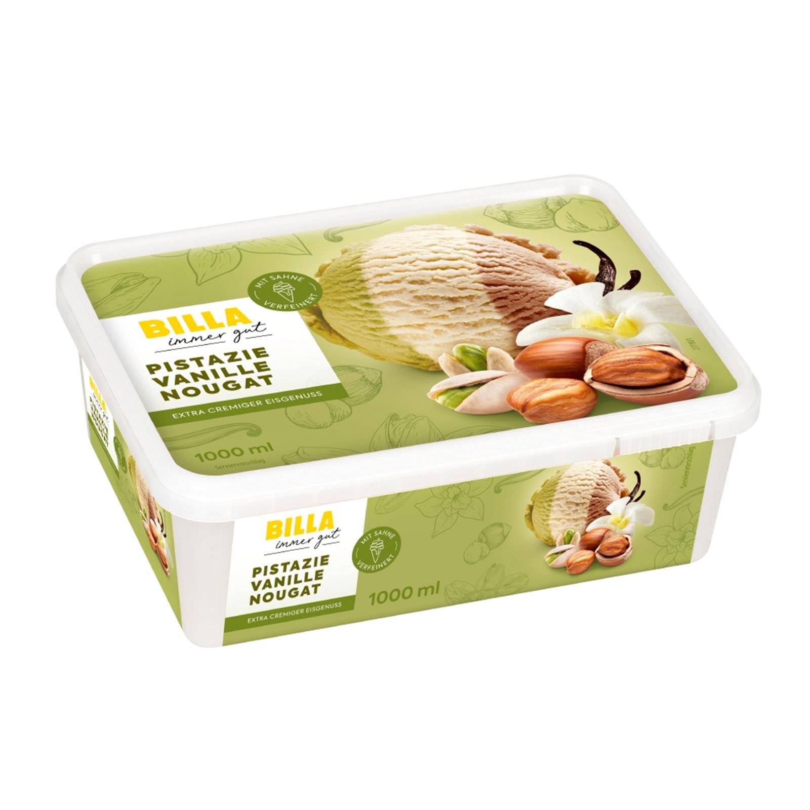 BILLA Pistazie Vanille Nougat Eis