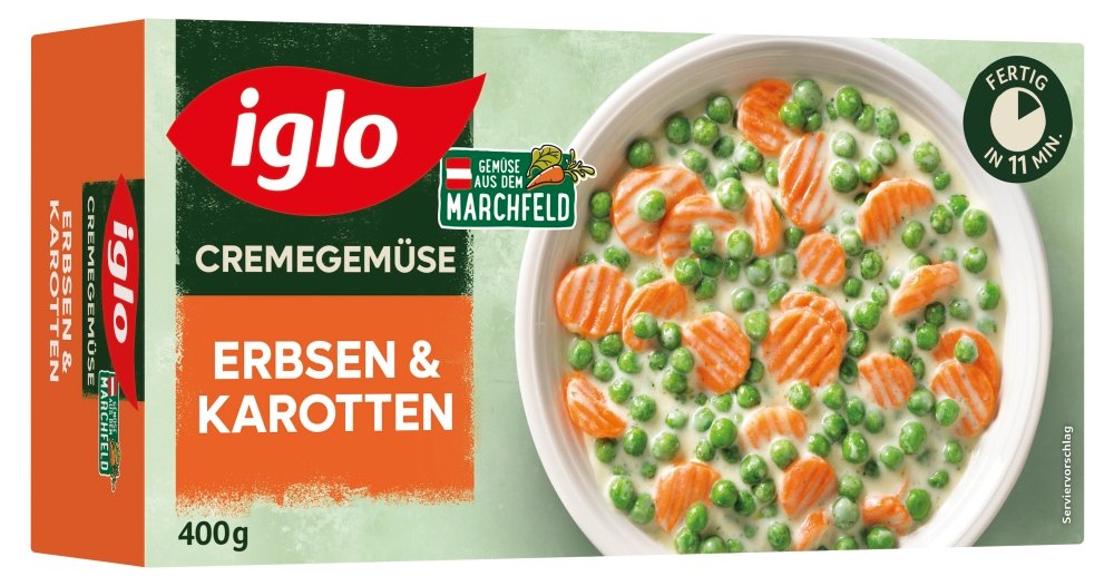 Iglo Cremegemüse Erbsen & Karotten