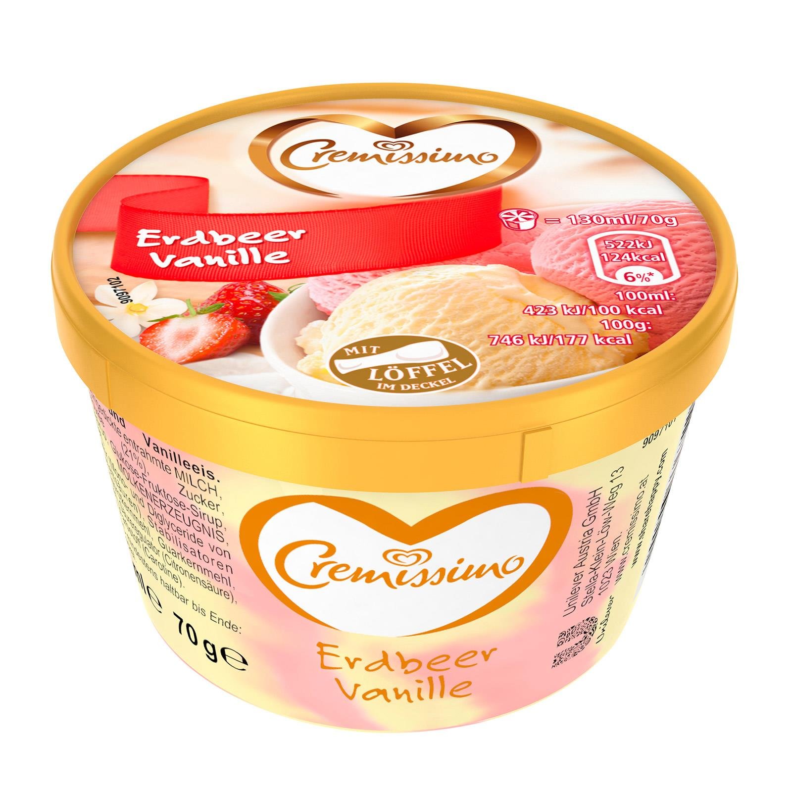 Eskimo Cremissimo Erdbeer Vanille Becher