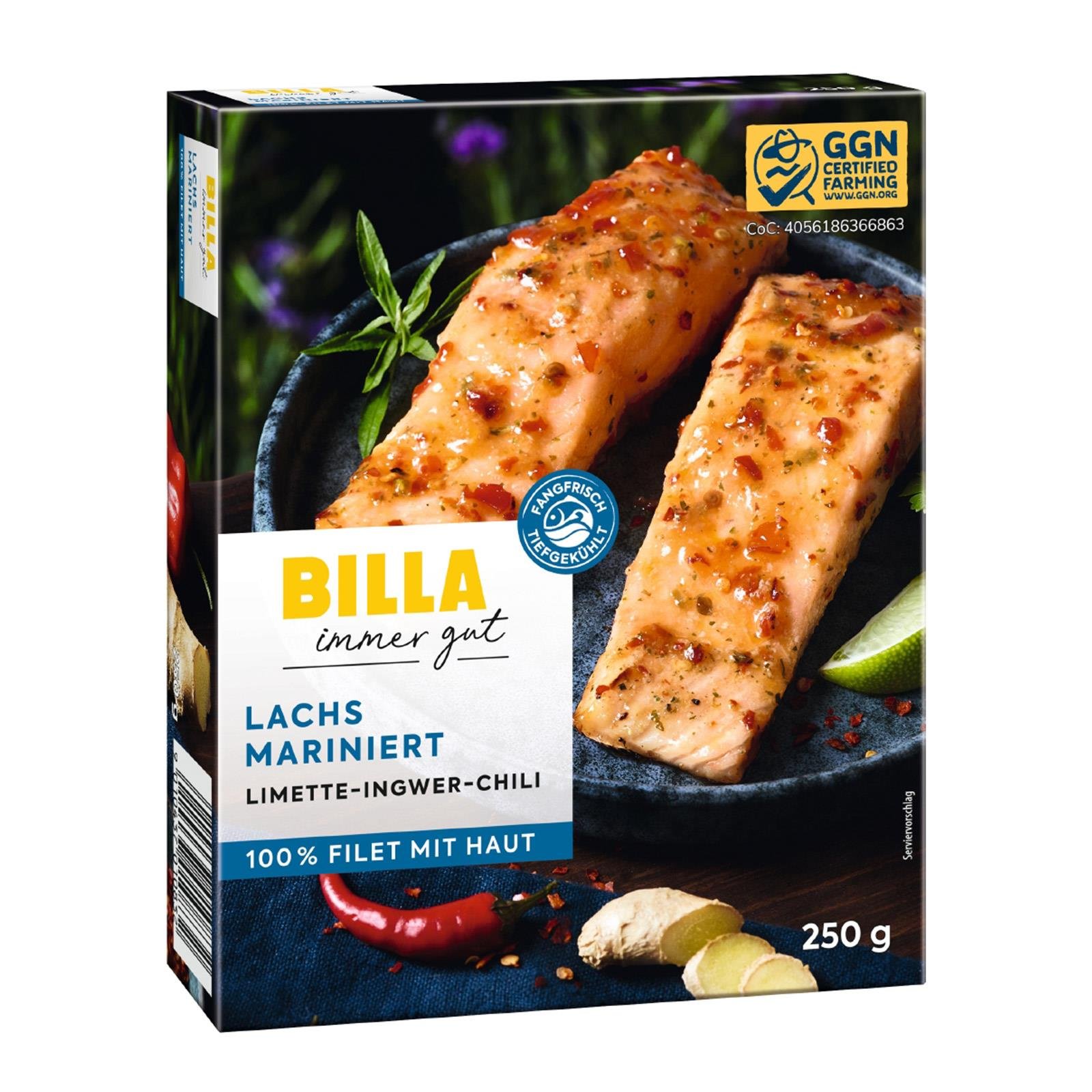 BILLA Lachs Mariniert Limette-Ingwer-Chili