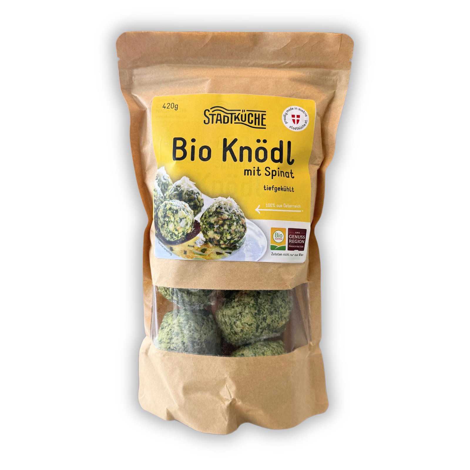 Stadtküche Spinat Knödl