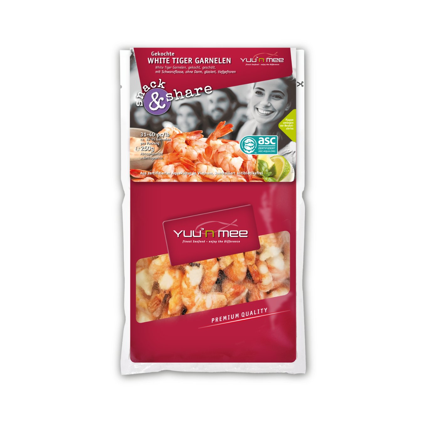 Yuu'n Mee Snack & Share Gekochte Tiger Garnelen