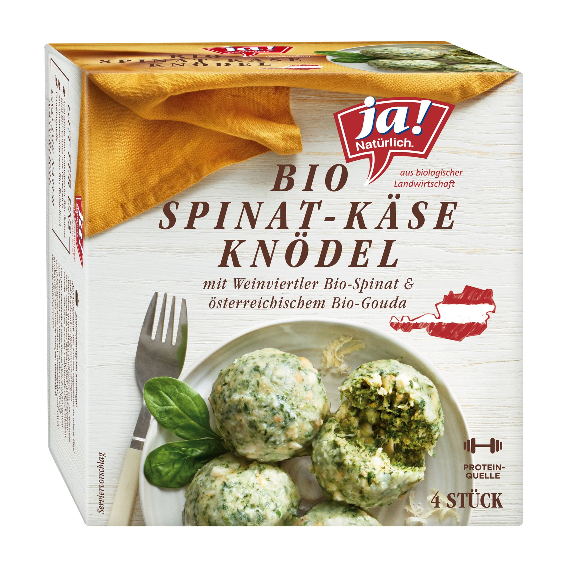 Ja! Natürlich Spinat-Käseknödel