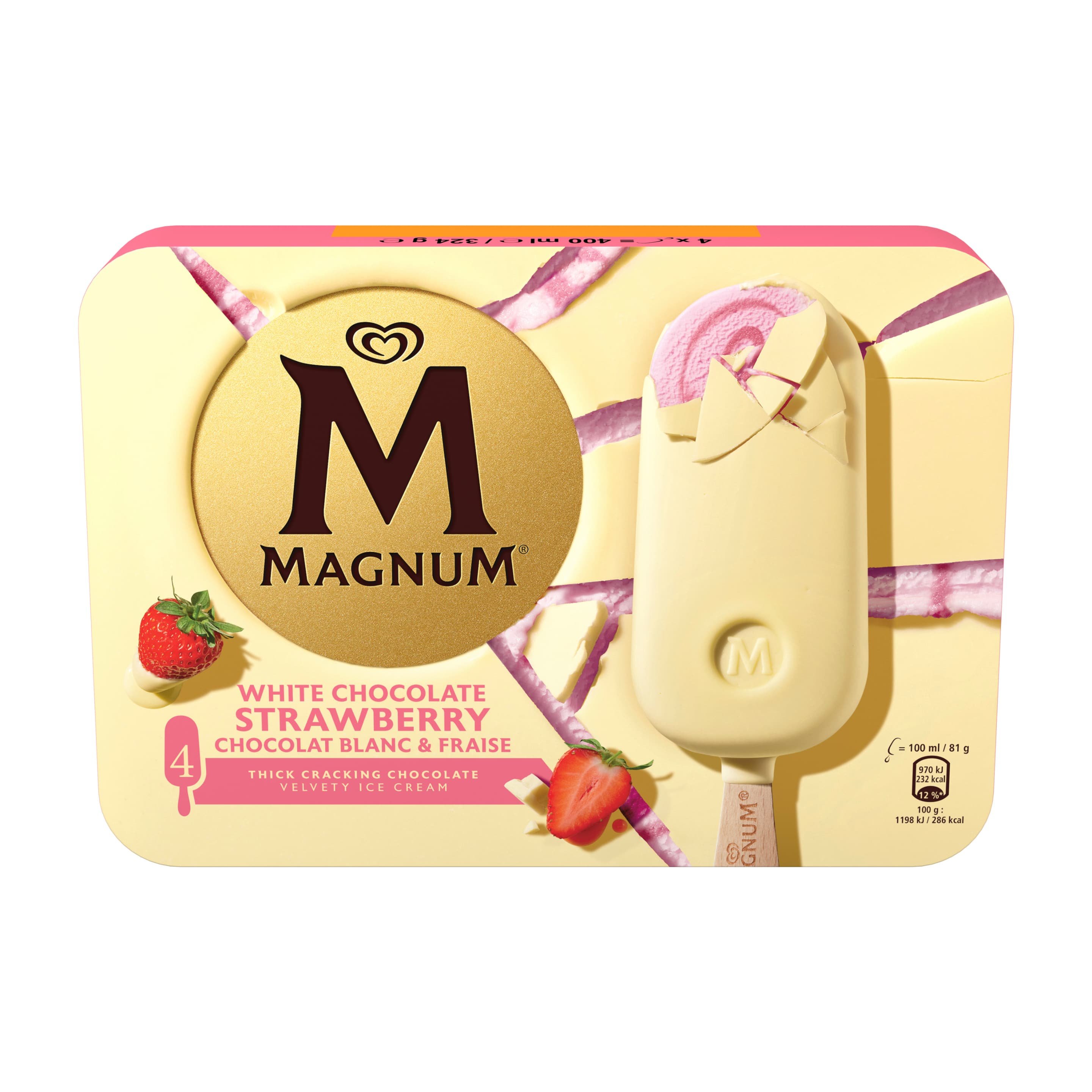 Eskimo Magnum Strawberry White
