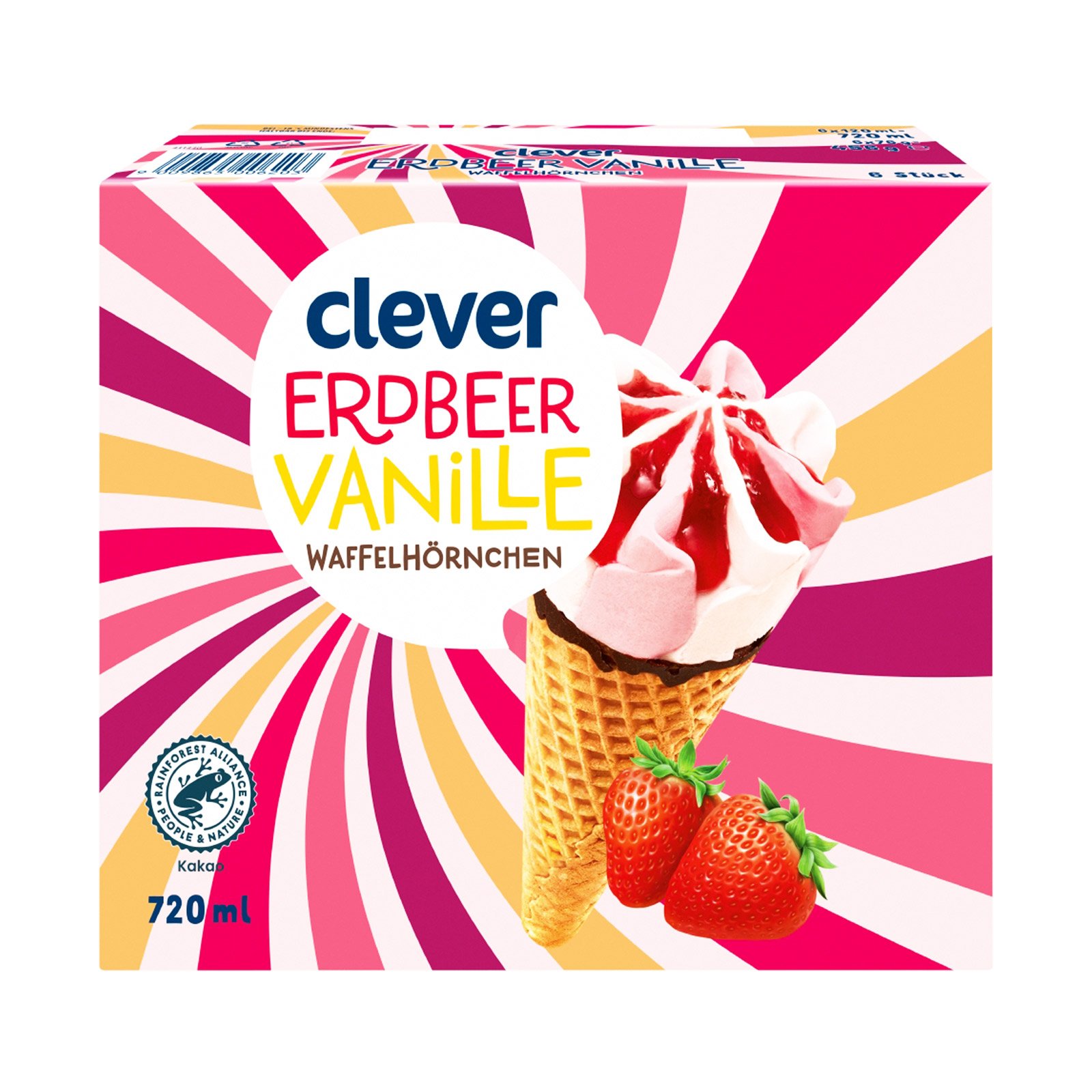 Clever Erdbeer & Vanille Eis