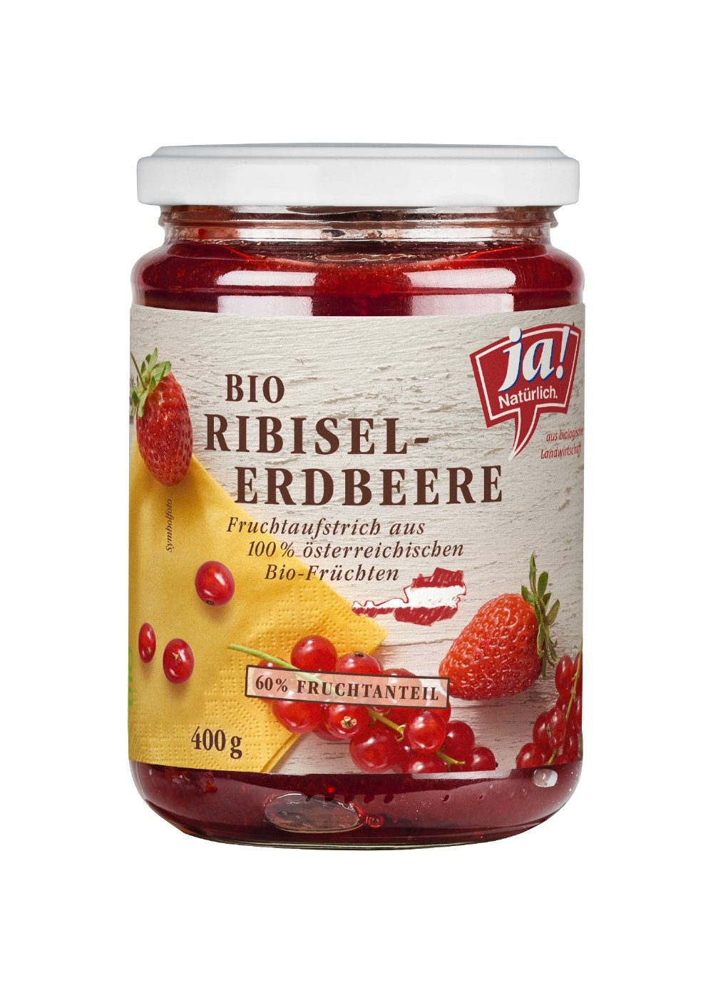 Ja! Natürlich Ribisel-Erdbeere Fruchtaufstrich