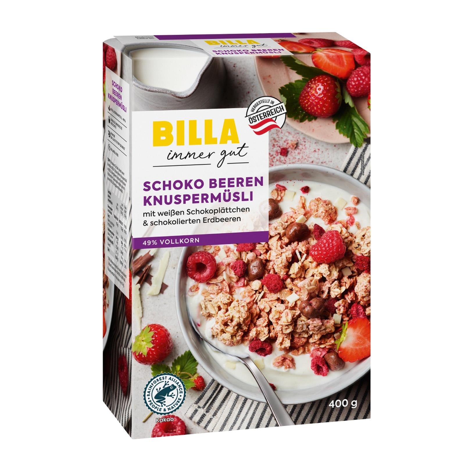 BILLA Knuspermüsli Schoko-Beeren
