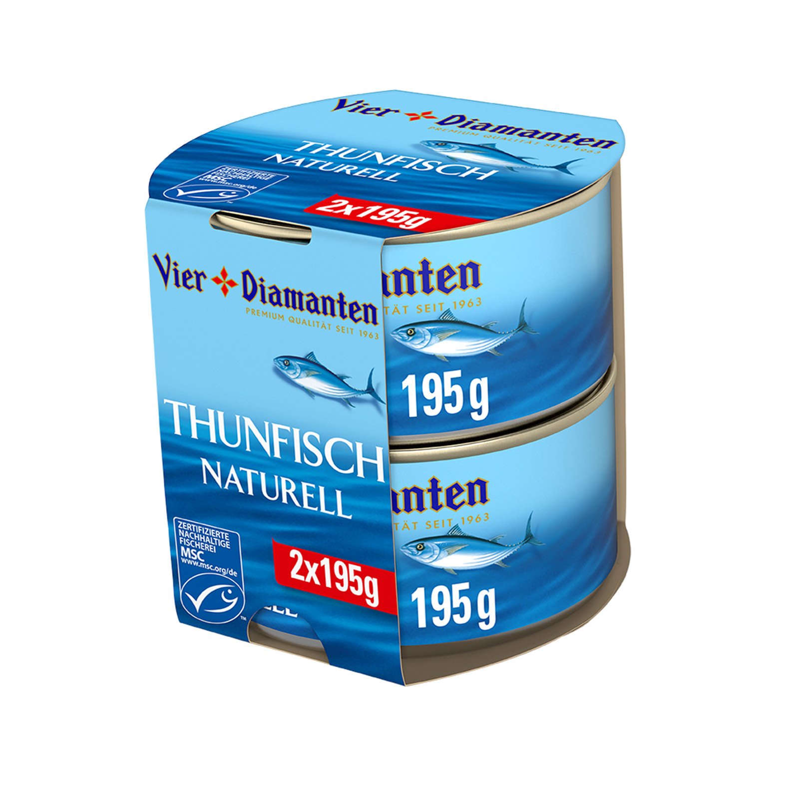 Vier Diamanten Thunfisch Naturell 2er