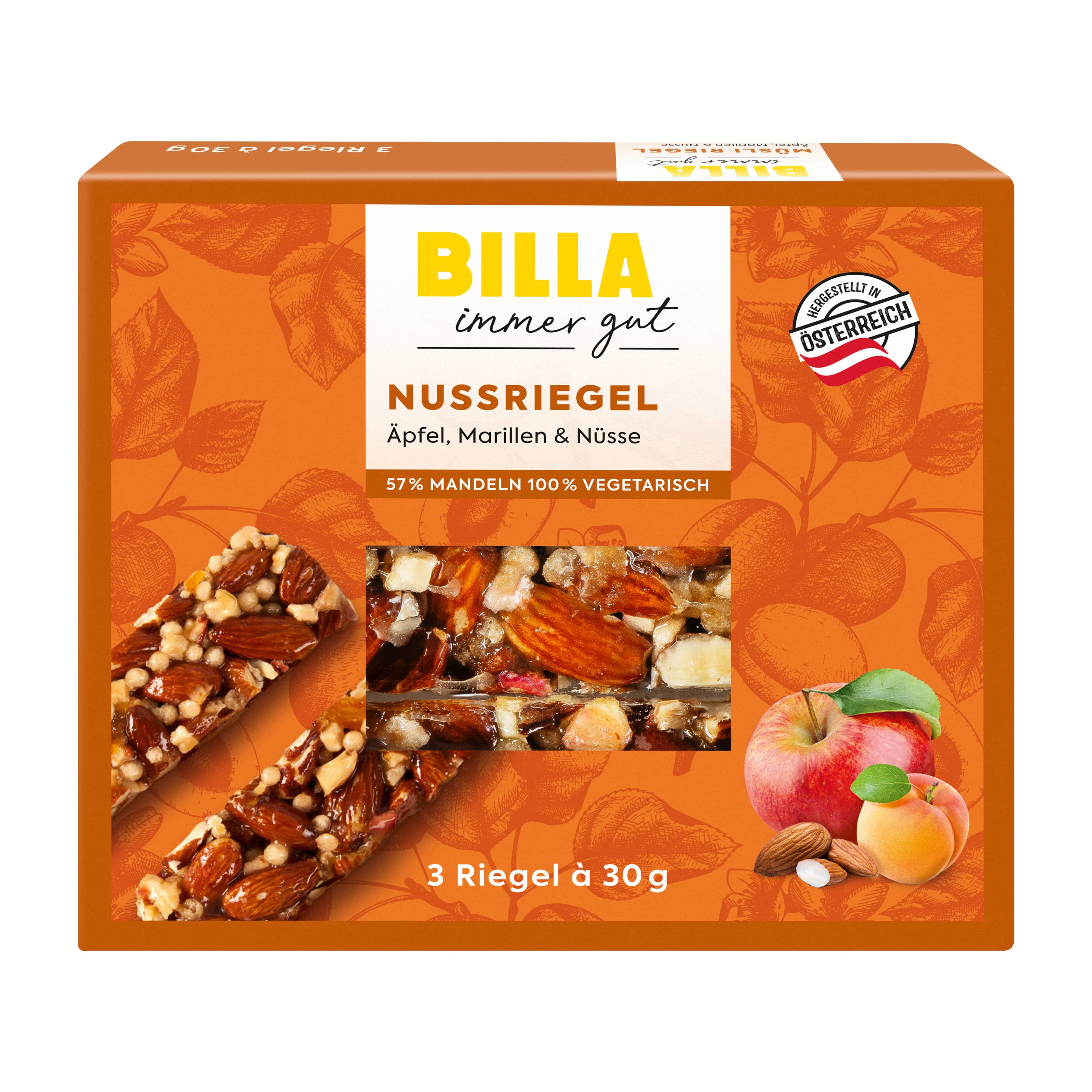 BILLA Riegel Marille-Apfel Nuss Riegel