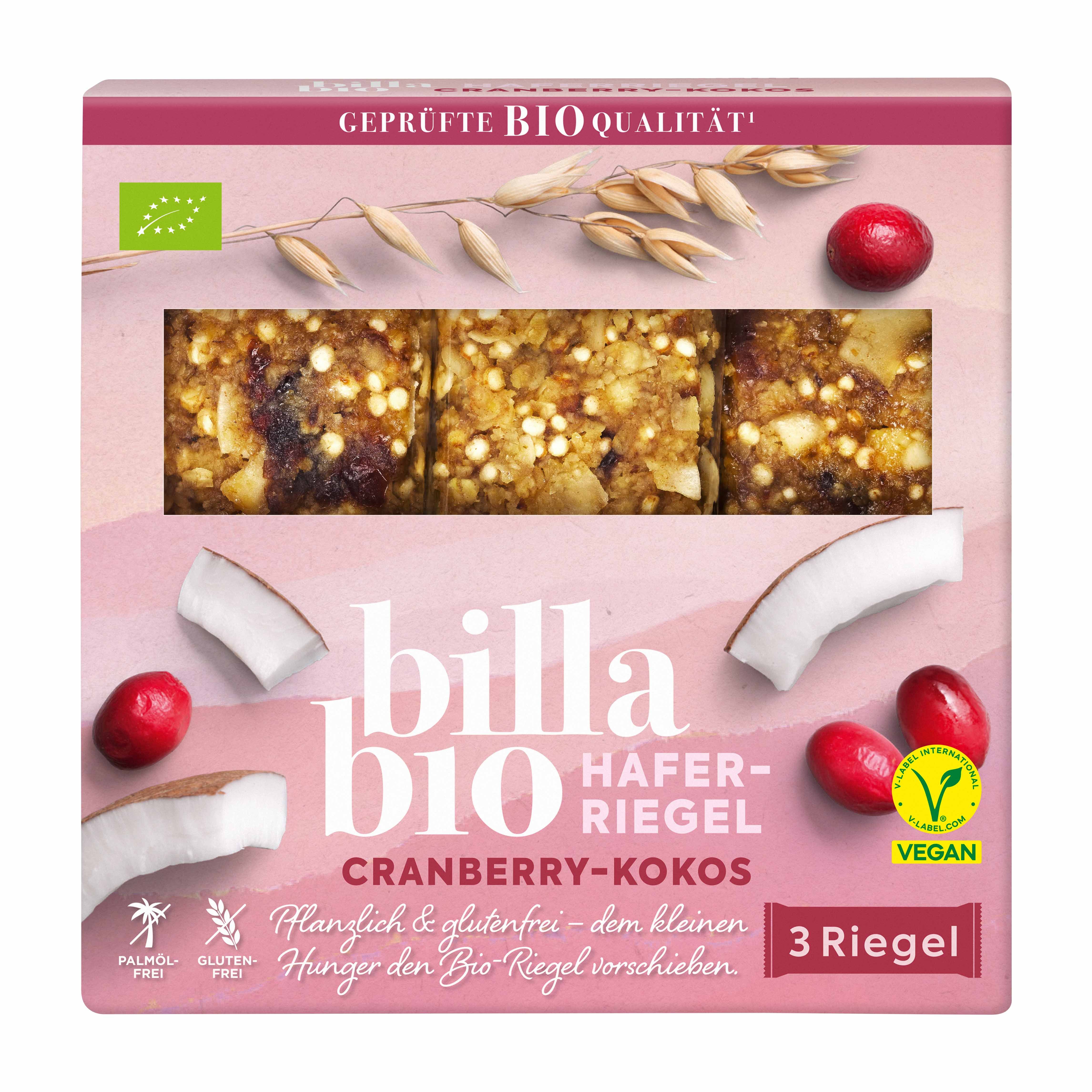 BILLA Bio Cranberry-Kokos Haferriegel