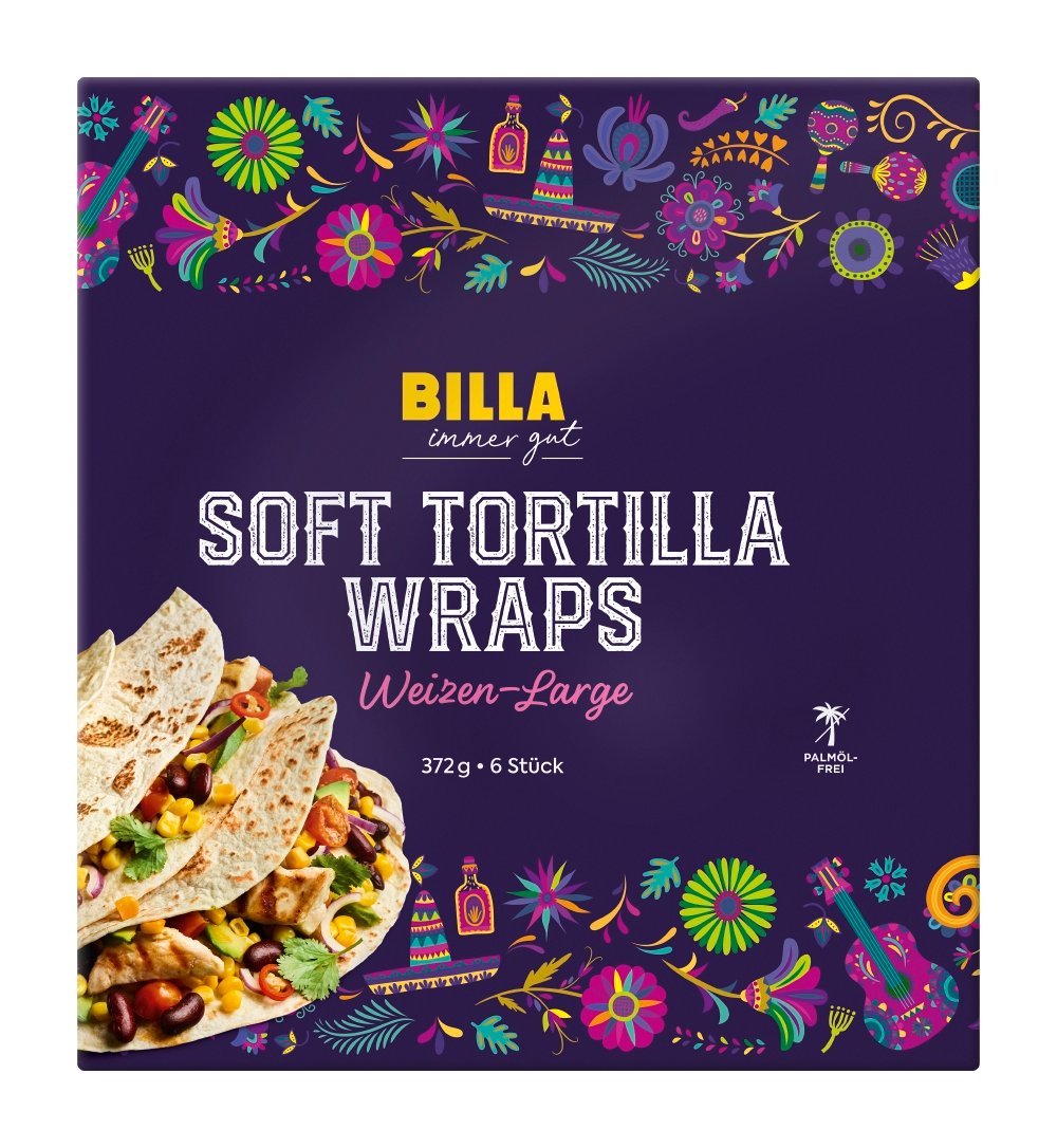 BILLA Soft Tortilla Wraps Weizen