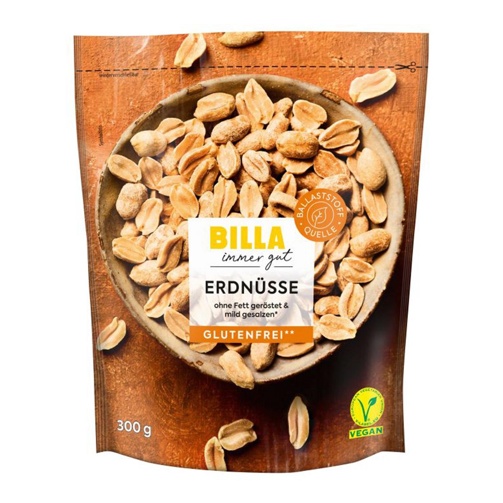 Billa Erdnüsse ohne Fett geröstet