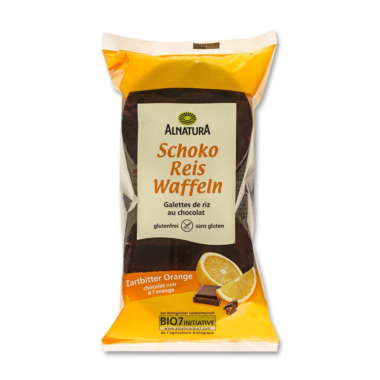 Alnatura Schoko Reiswaffeln Zartbitter Orange