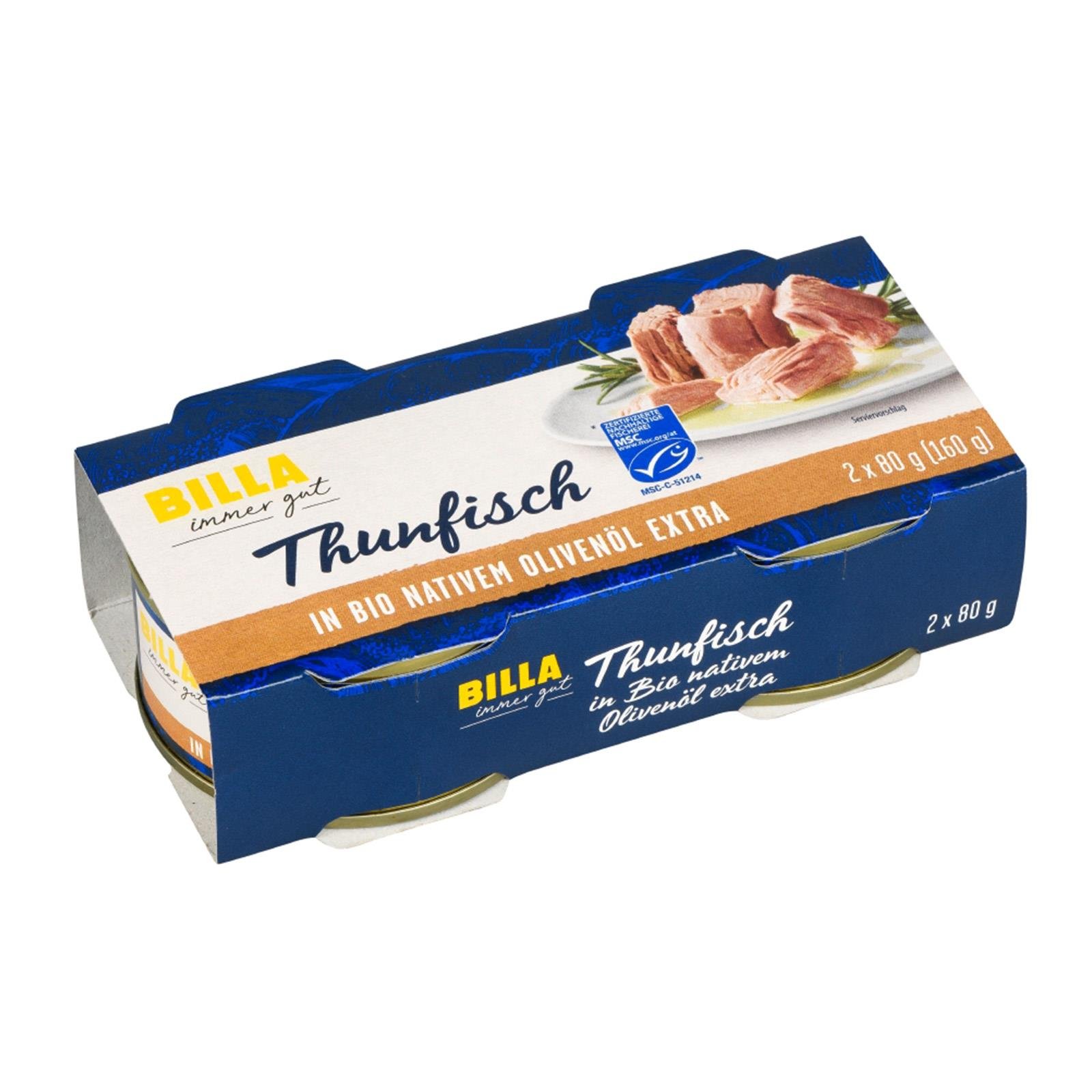 BILLA Thunfisch in Olivenöl 2er