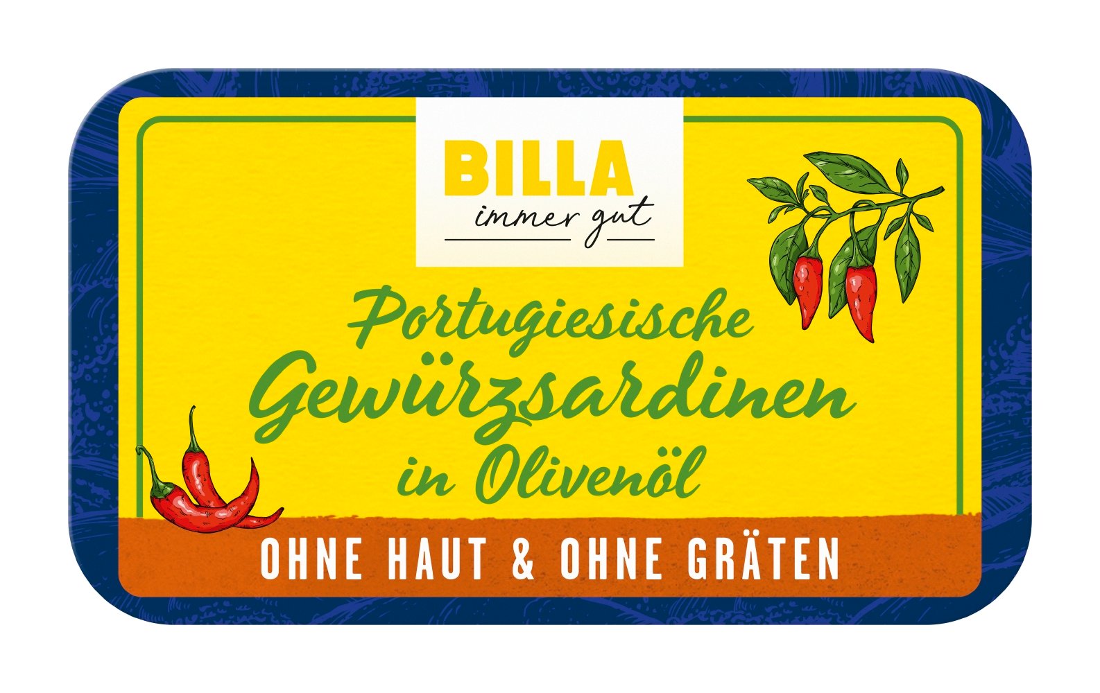BILLA Sardinen gewürzt in Olivenöl ohne Haut & ohne Gräten