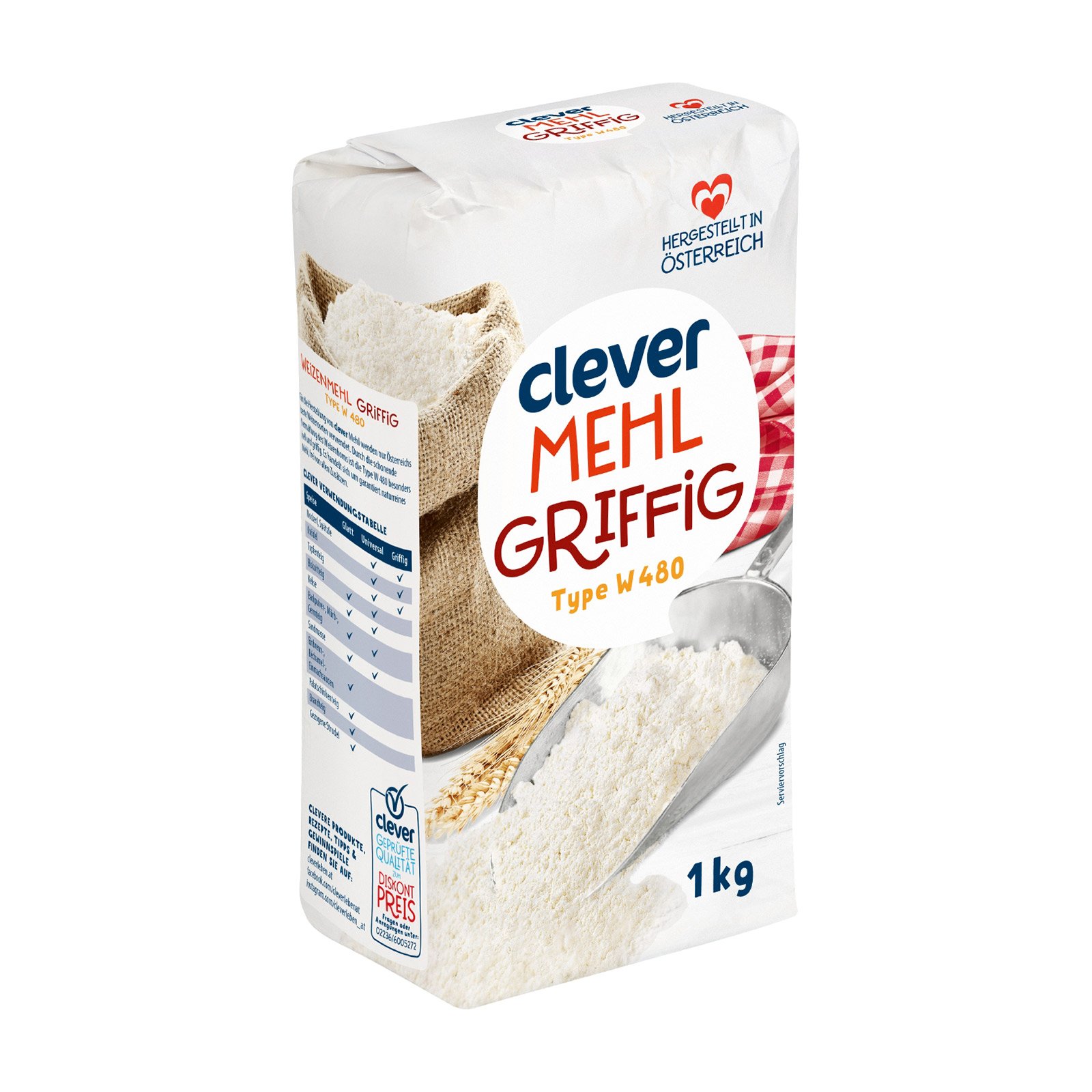 Clever Weizenmehl griffig