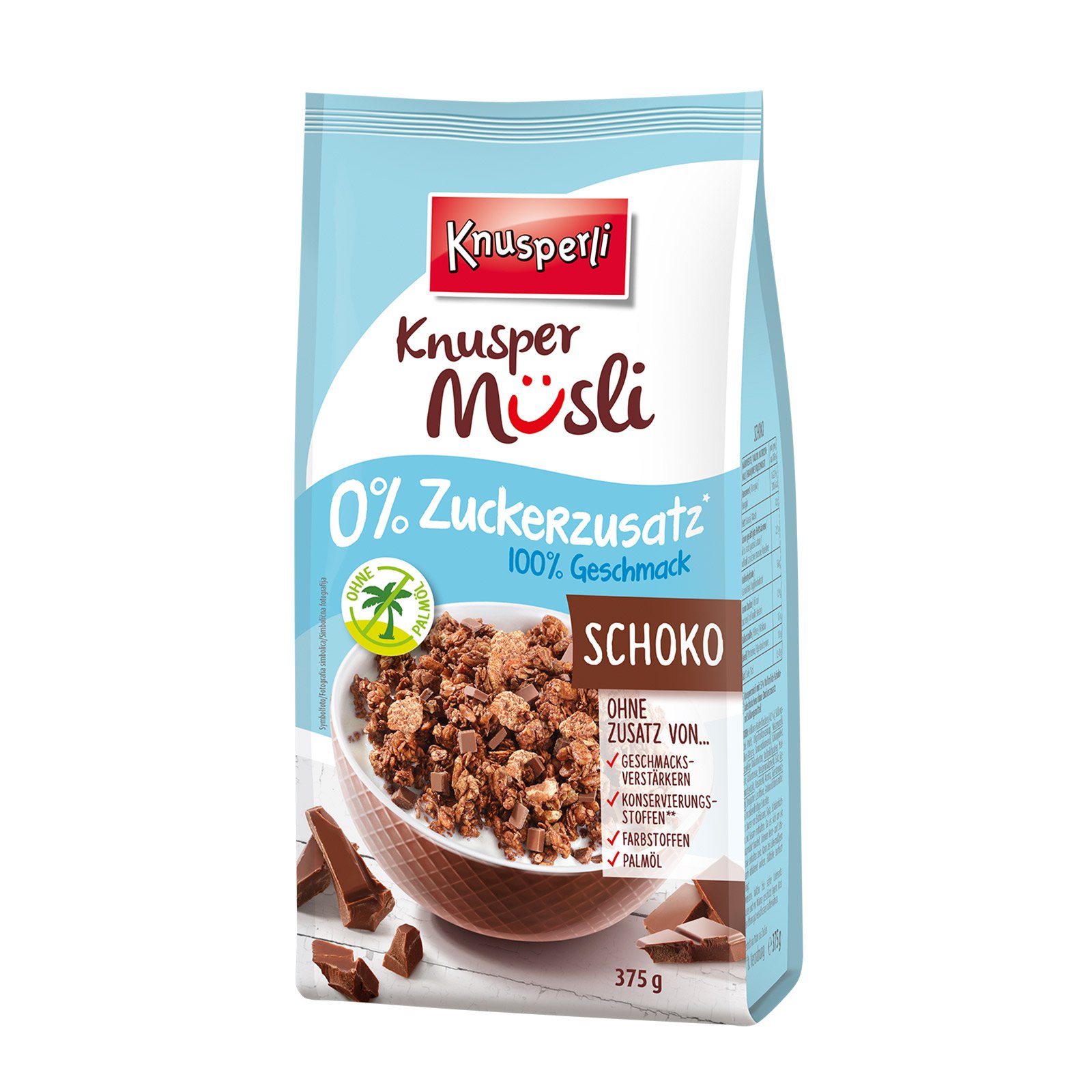 Knusperli Schoko ohne Zuckerzusatz