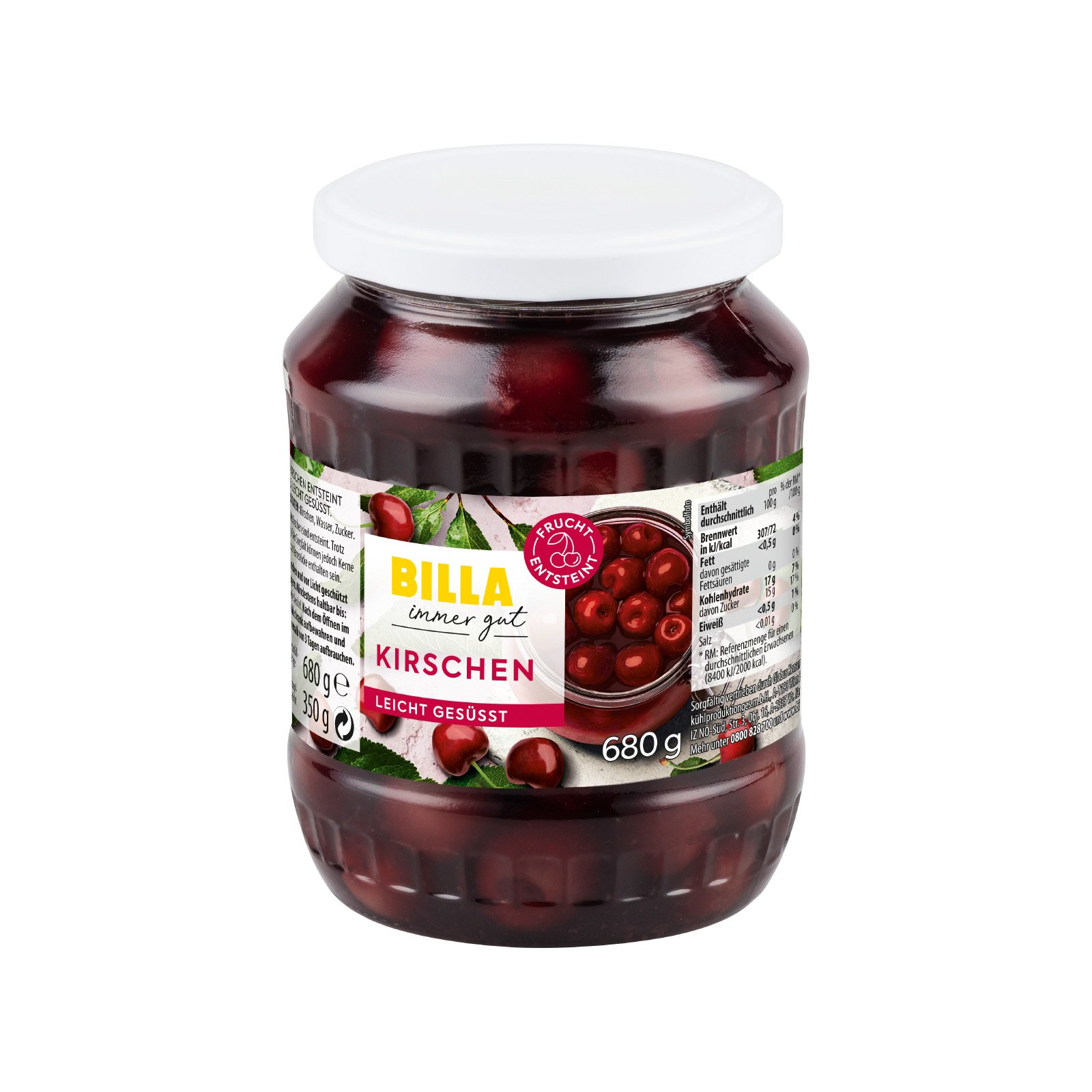 BILLA Kirschen Entsteint & Leicht Gesüßt