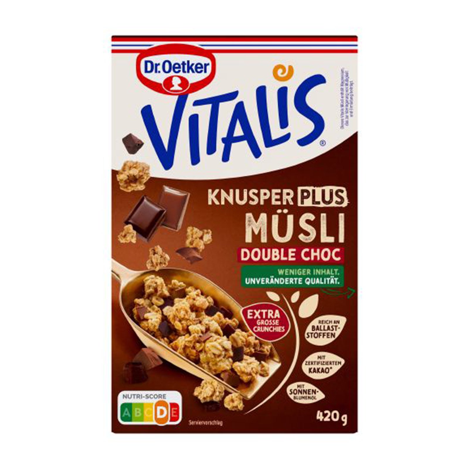 Dr. Oetker Vitalis Müsli Knusper Plus Double Choc