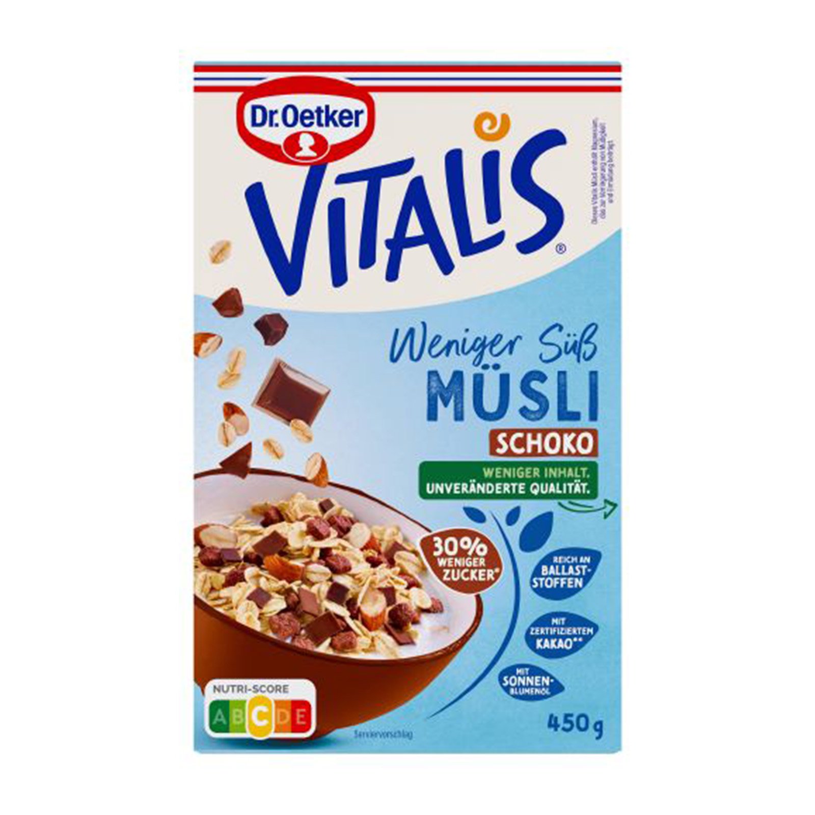 Dr. Oetker Vitalis Weniger süß Müsli Schoko