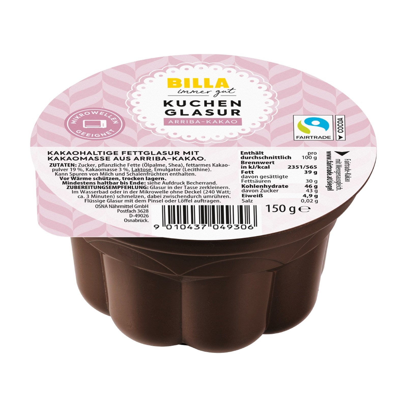 BILLA Kakaoglasur Dunkel