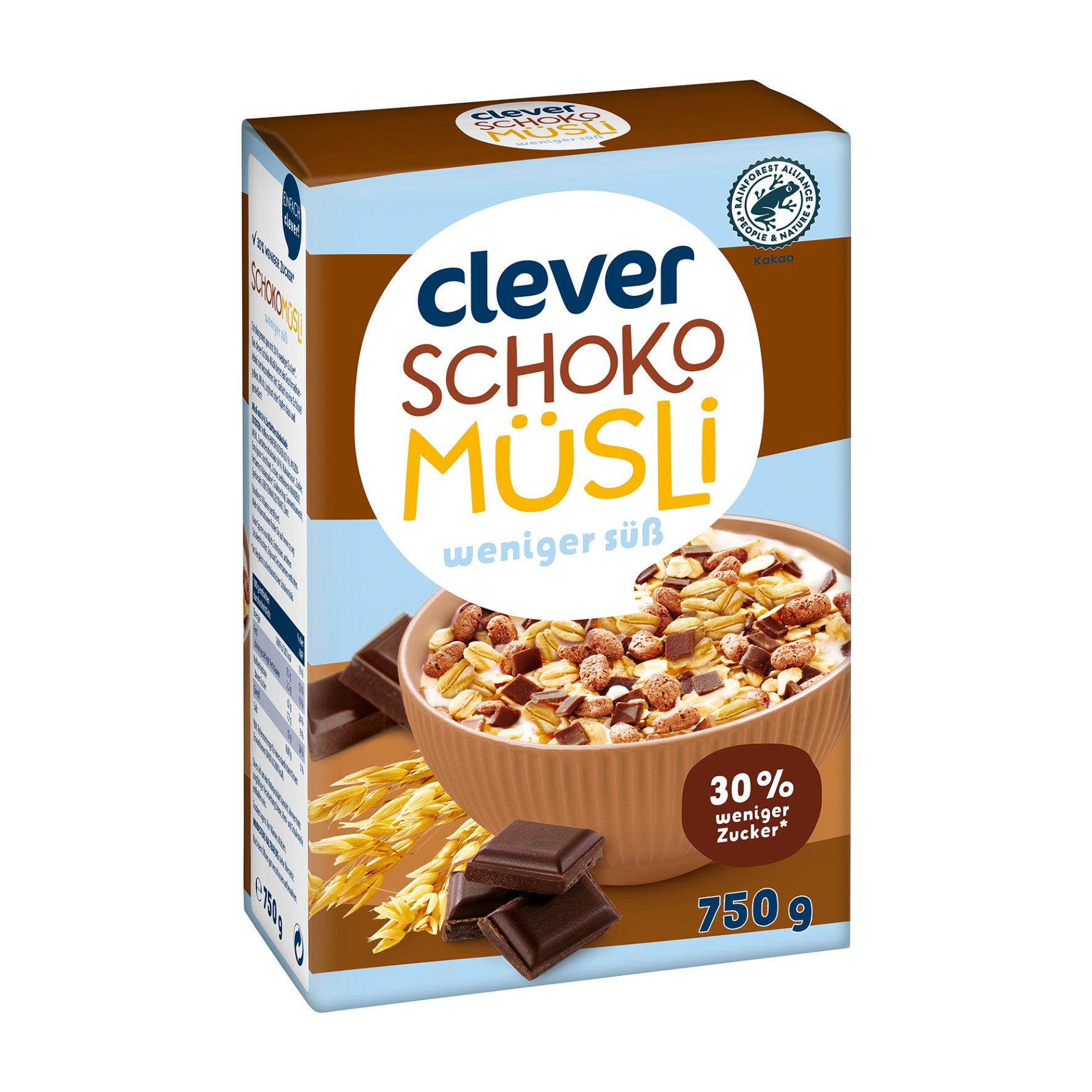 Clever Schoko Müsli weniger süß