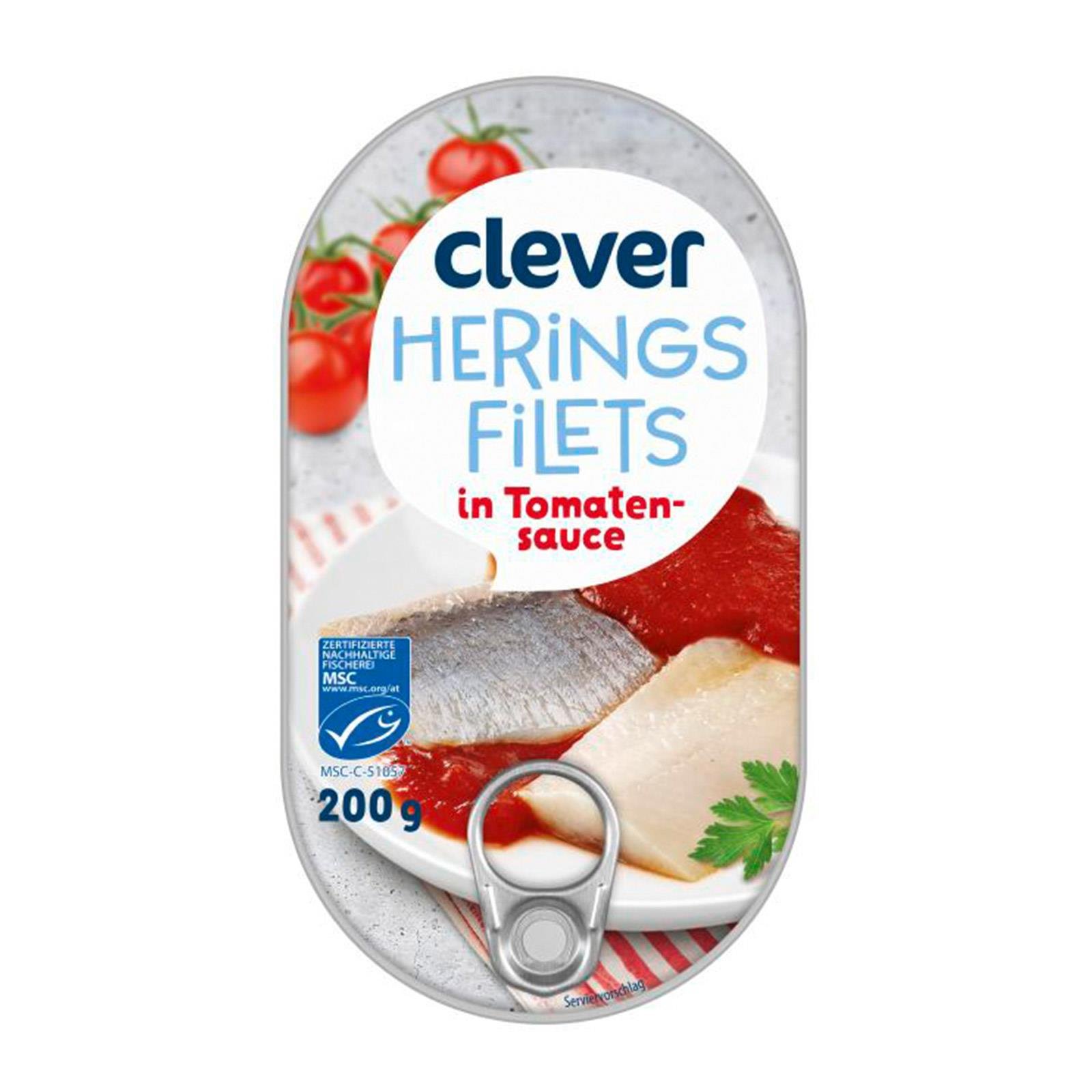 Clever Heringsfilets in Tomatensauce