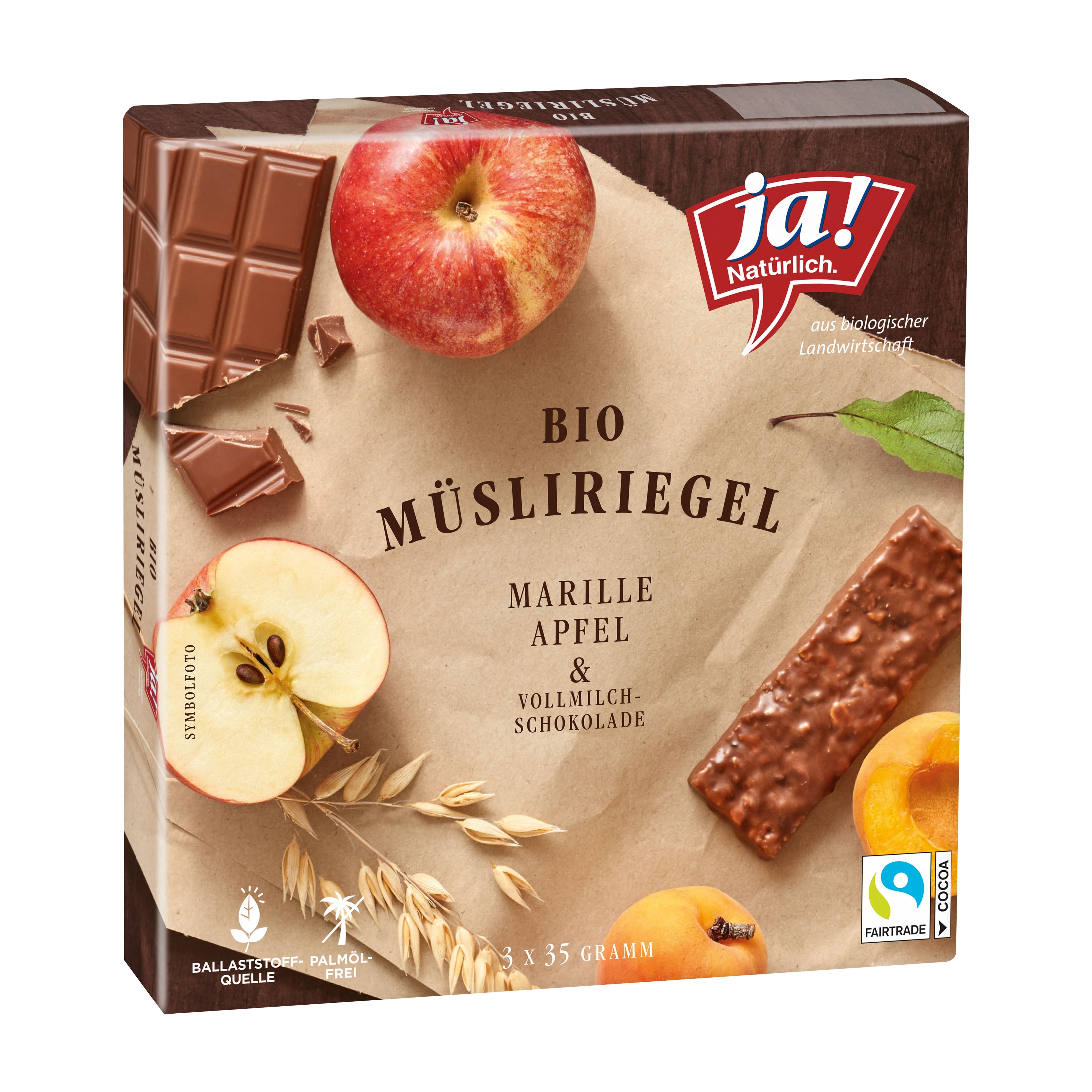 Ja! Natürlich Früchteriegel mit Schoko