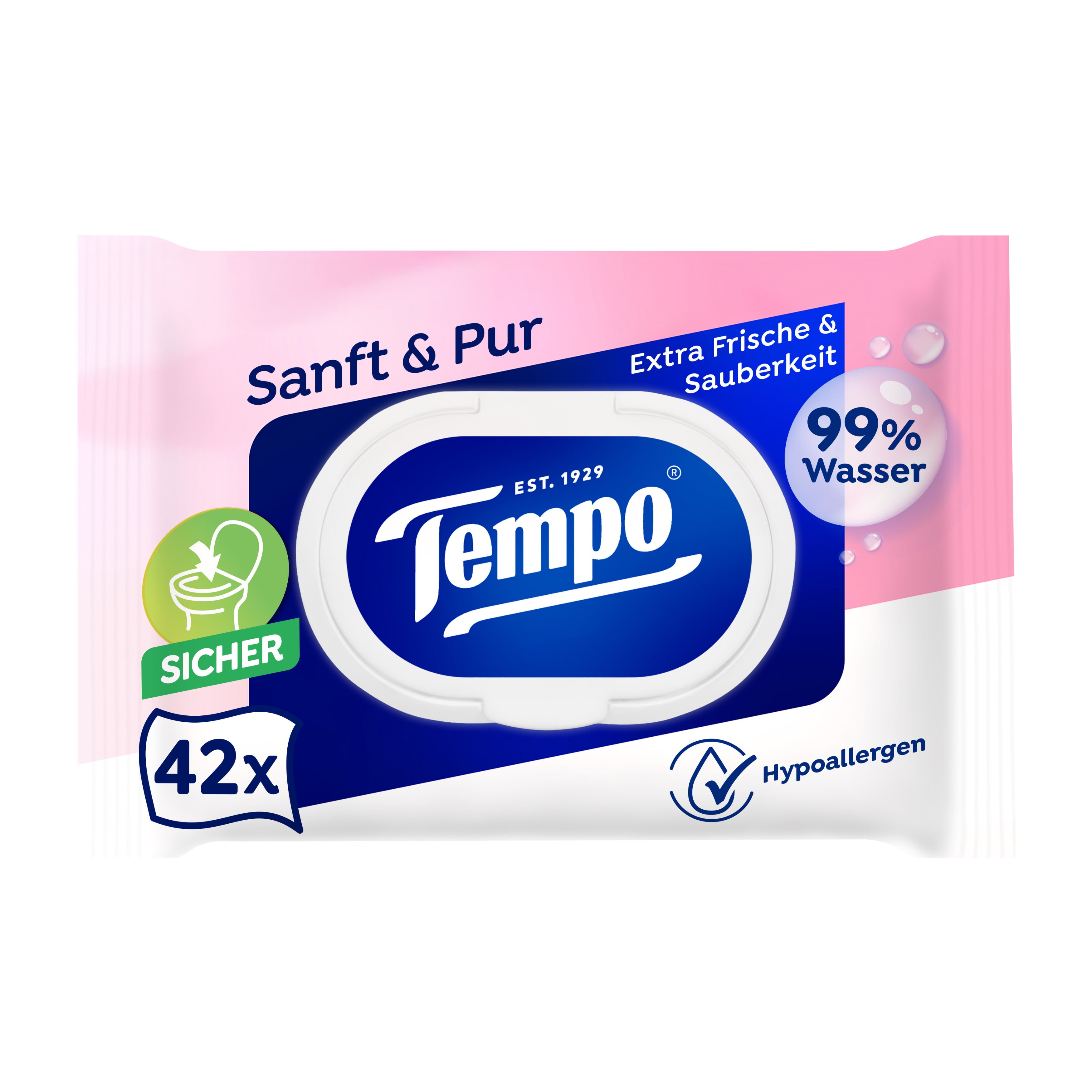 Tempo Feuchte Toilettentücher Sanft & Pur