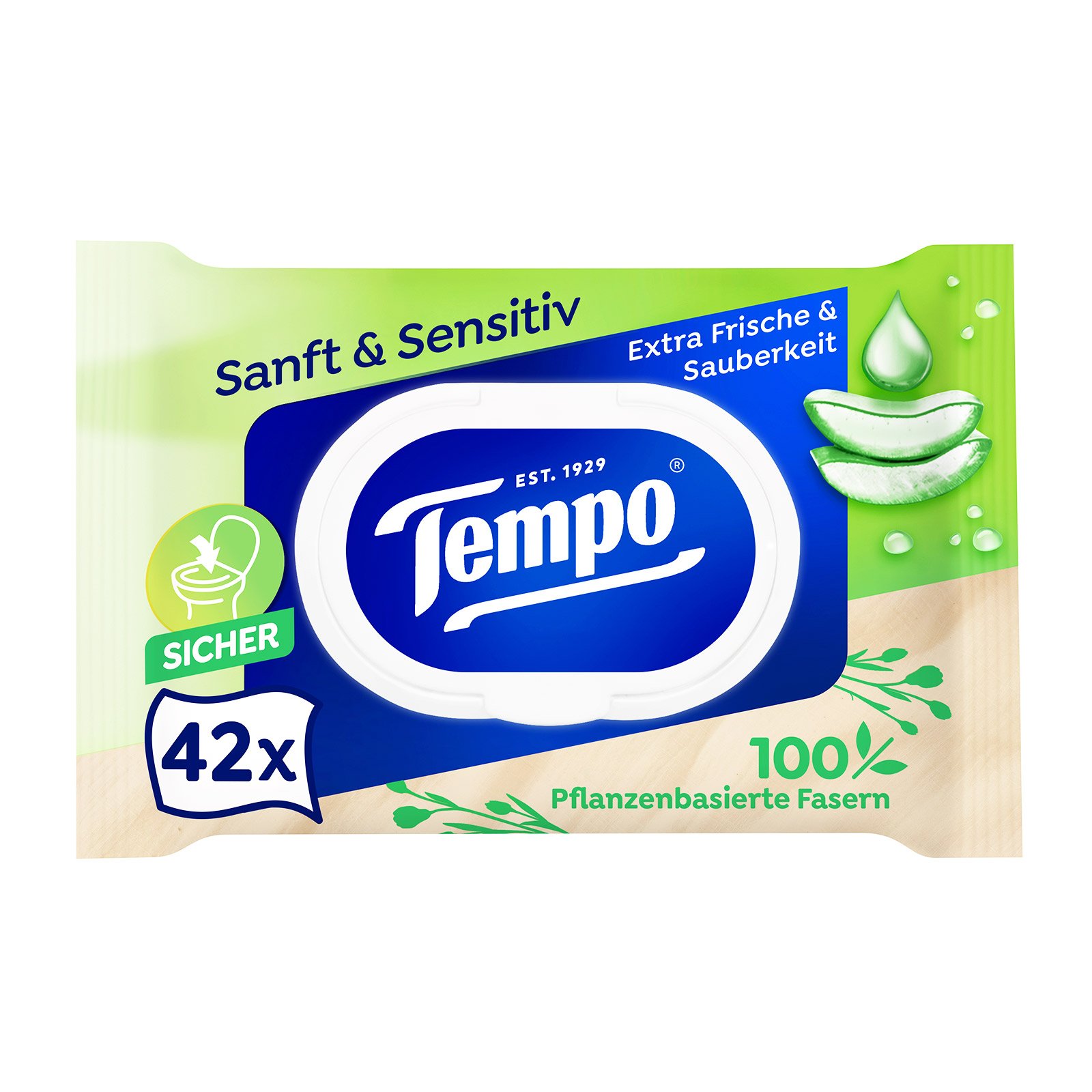 Tempo Feuchte Toilettentücher Aloe Vera