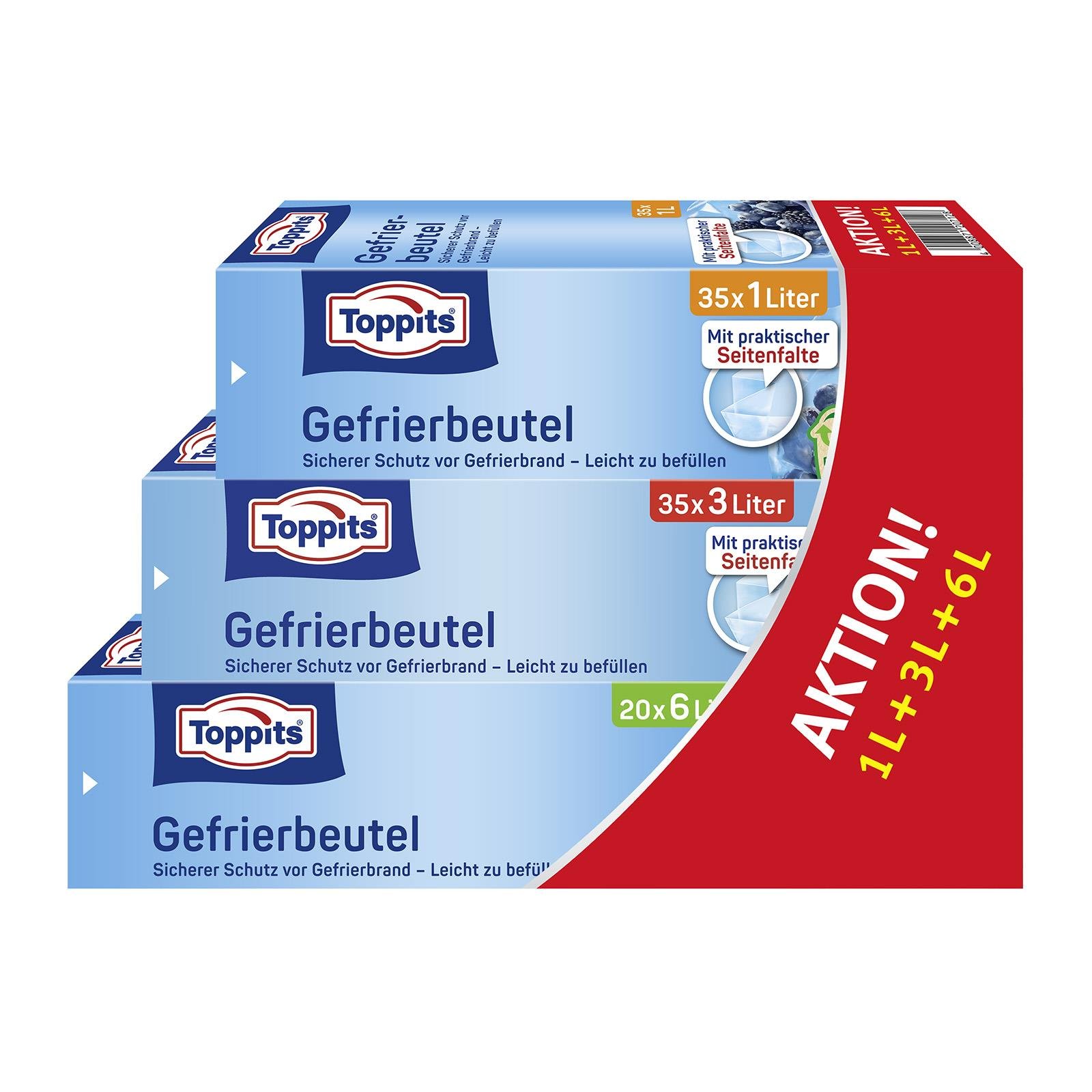 Toppits Gefrierbeutel 3er Sortimentspackung